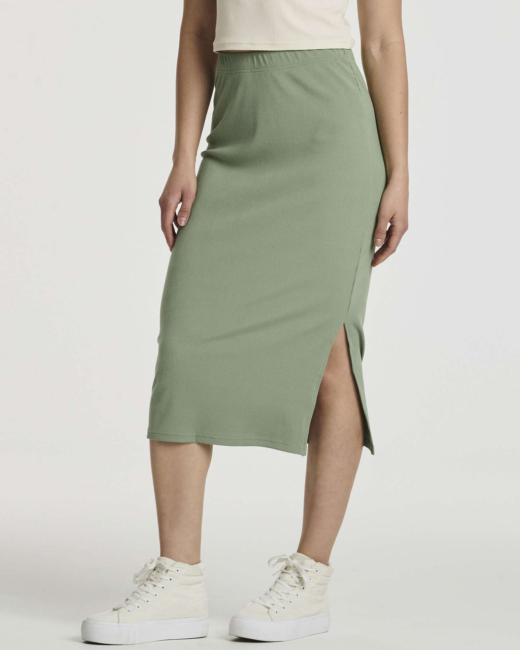 3 Pack: Women's Midi Ribbed Knit Skirt