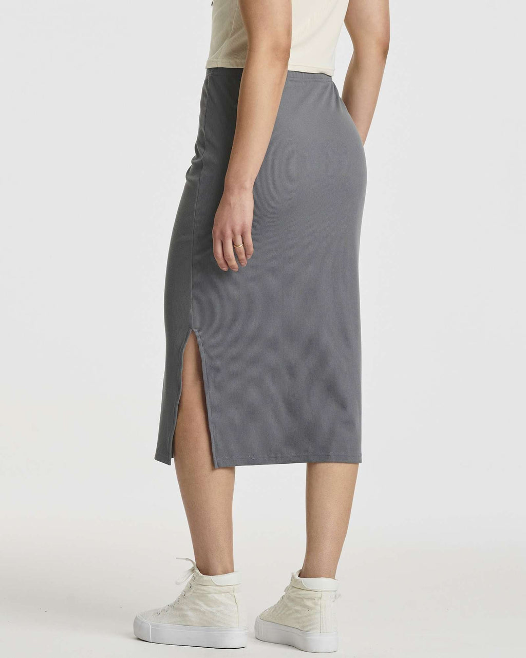 3 Pack: Women's Midi Ribbed Knit Skirt