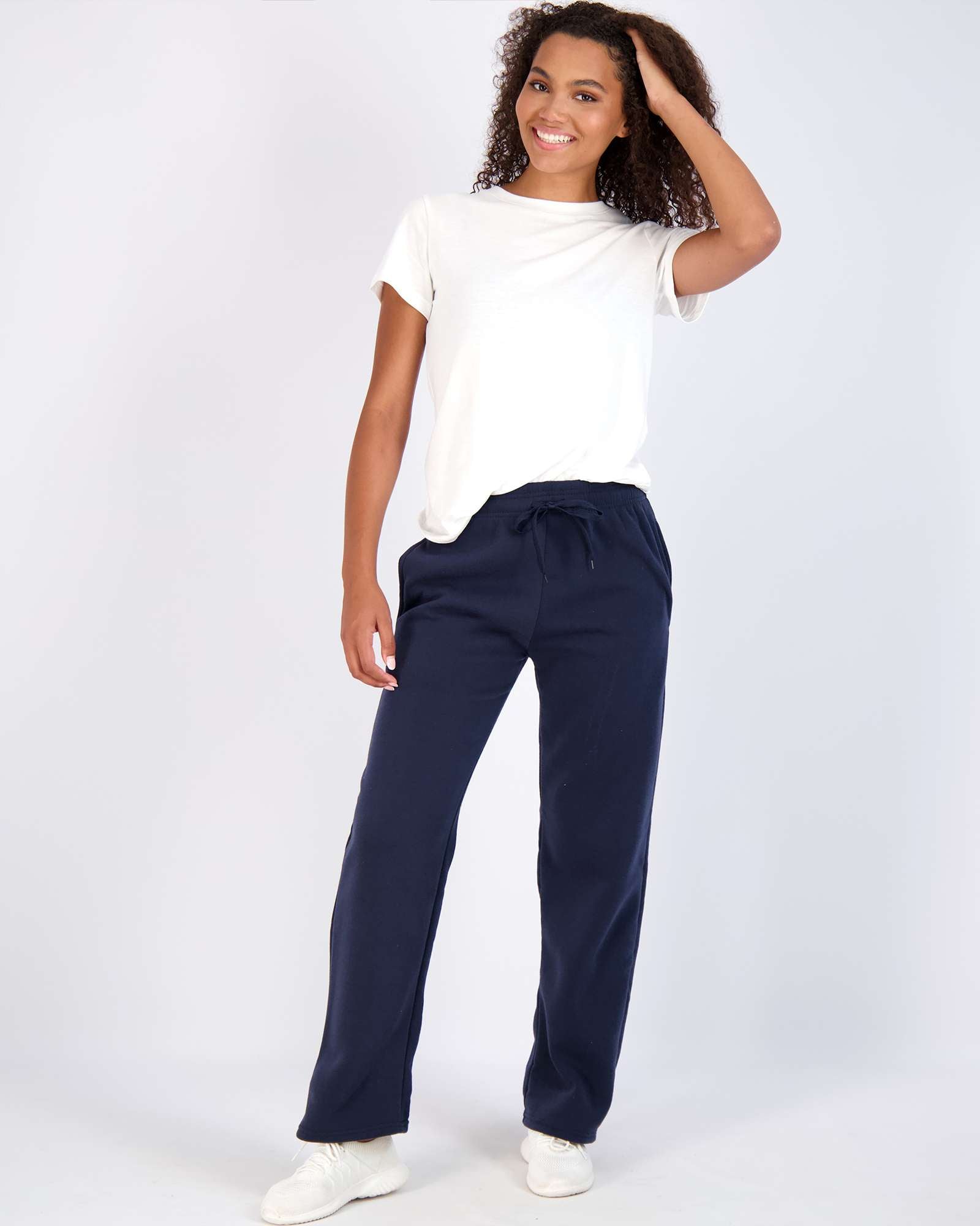 3 Pack: Womens Fleece Open Bottom Sweatpants