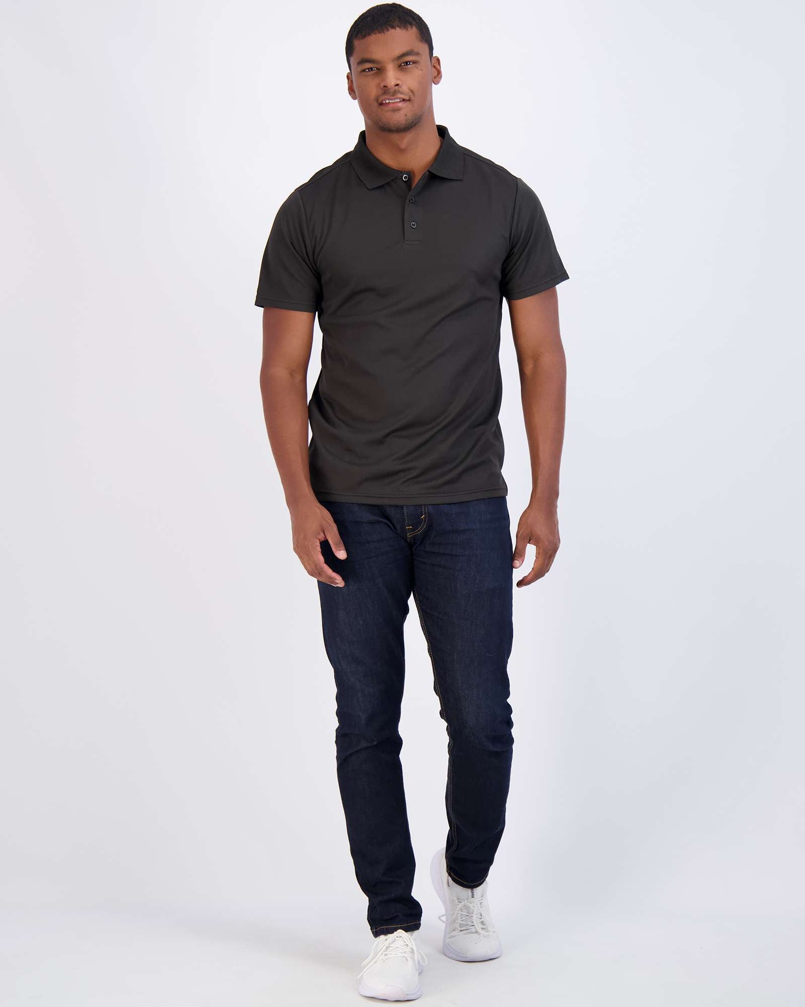 3 Pack: Mens Quick-Dry Short Sleeve Performance Polo Shirt