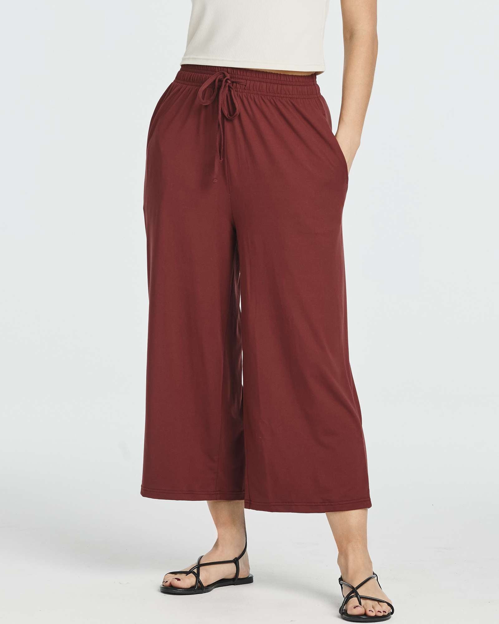 3 Pack: Women's Ultra-Soft Wide Leg Capri Pants