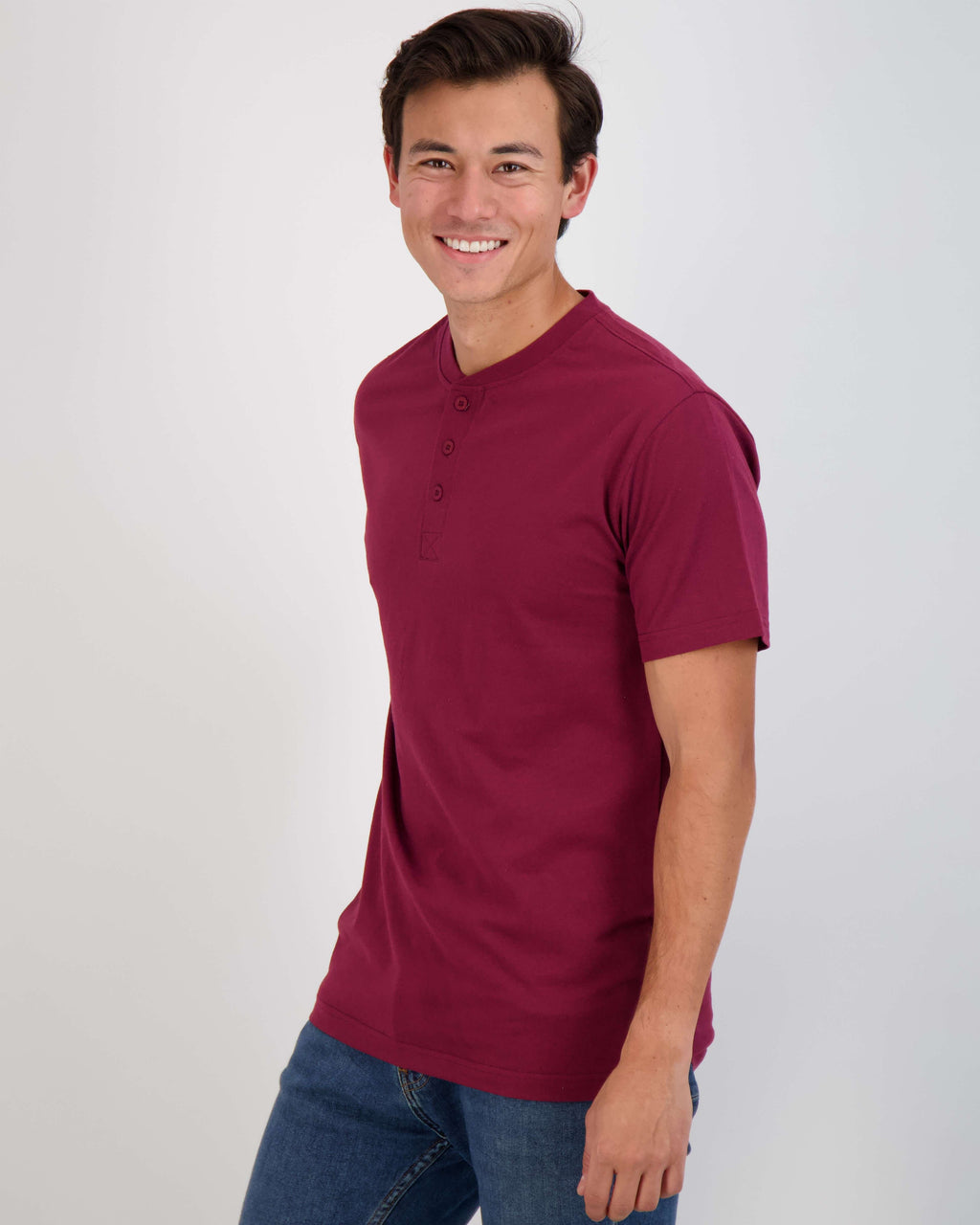 3 Pack: Mens Cotton Short Sleeve Henley T-Shirt