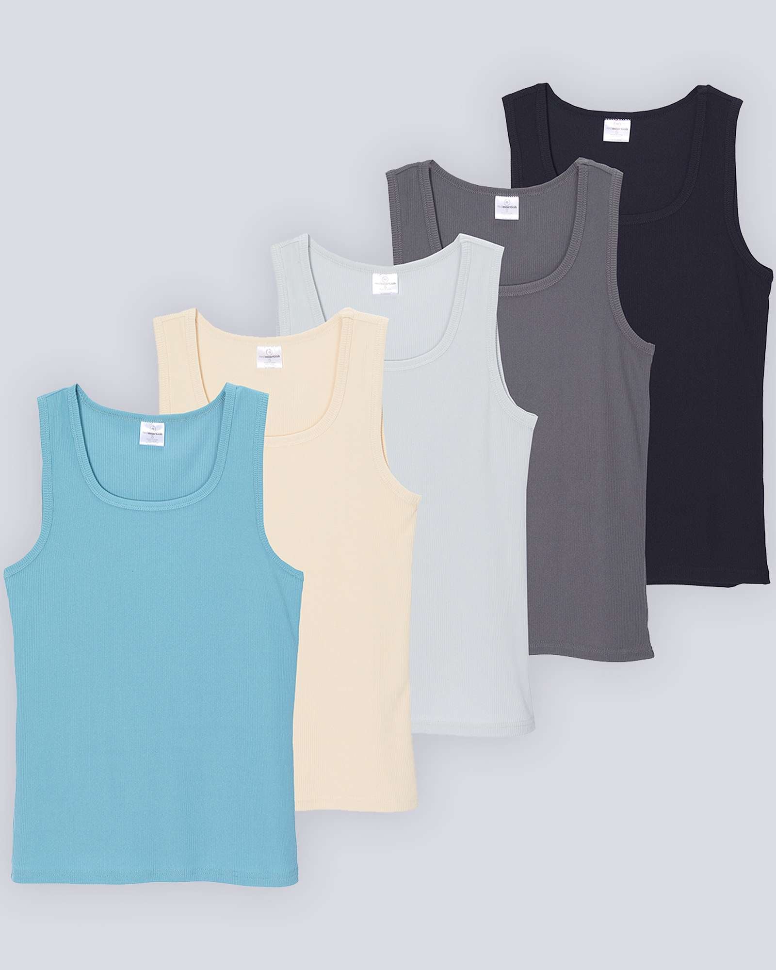 5 Pack: Women's Ribbed Sleeveless Tank Top - Yoga Casual Tops