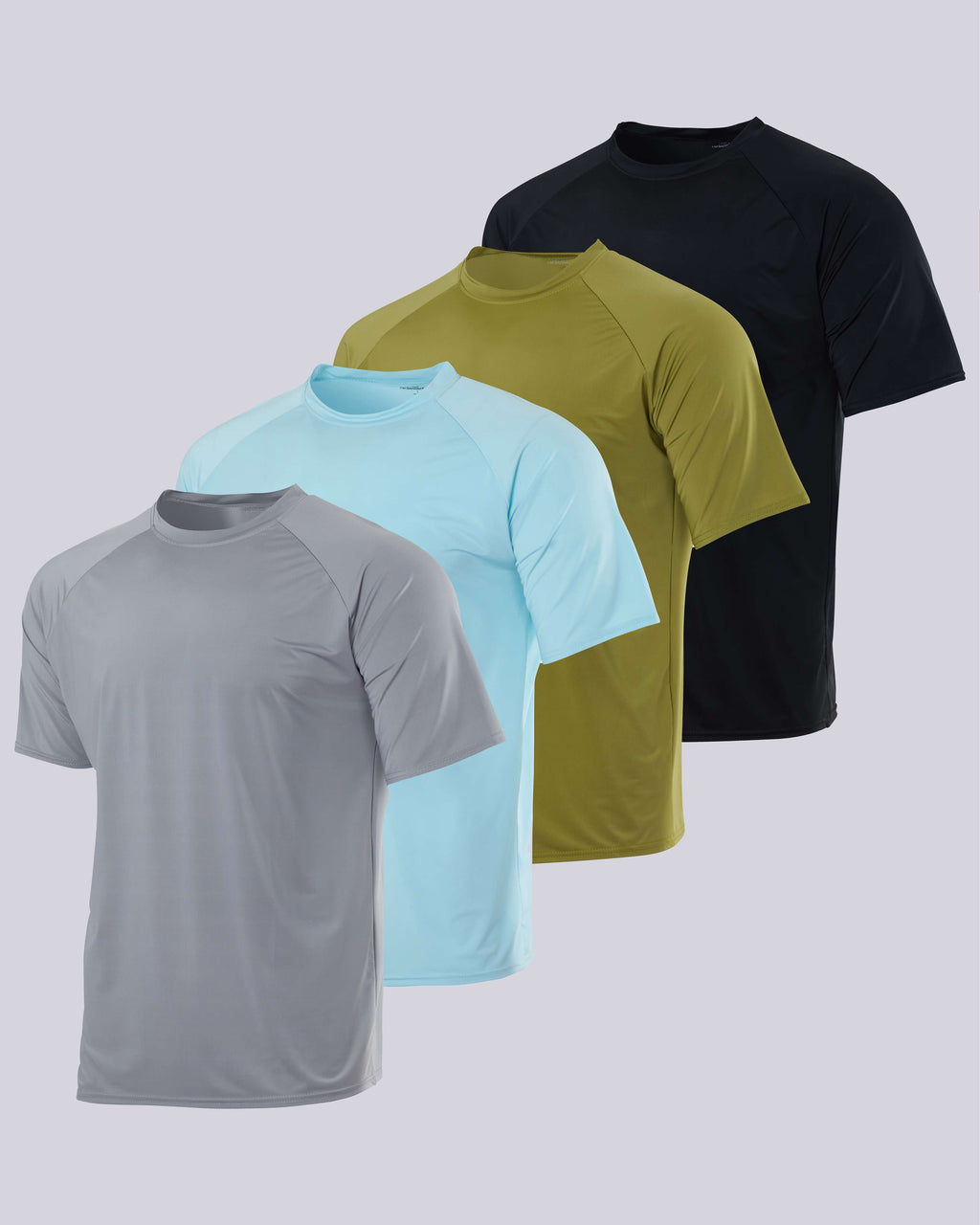 4 Pack: Men's Short Sleeve Rash Guard Shirt (Available In Big & Tall)