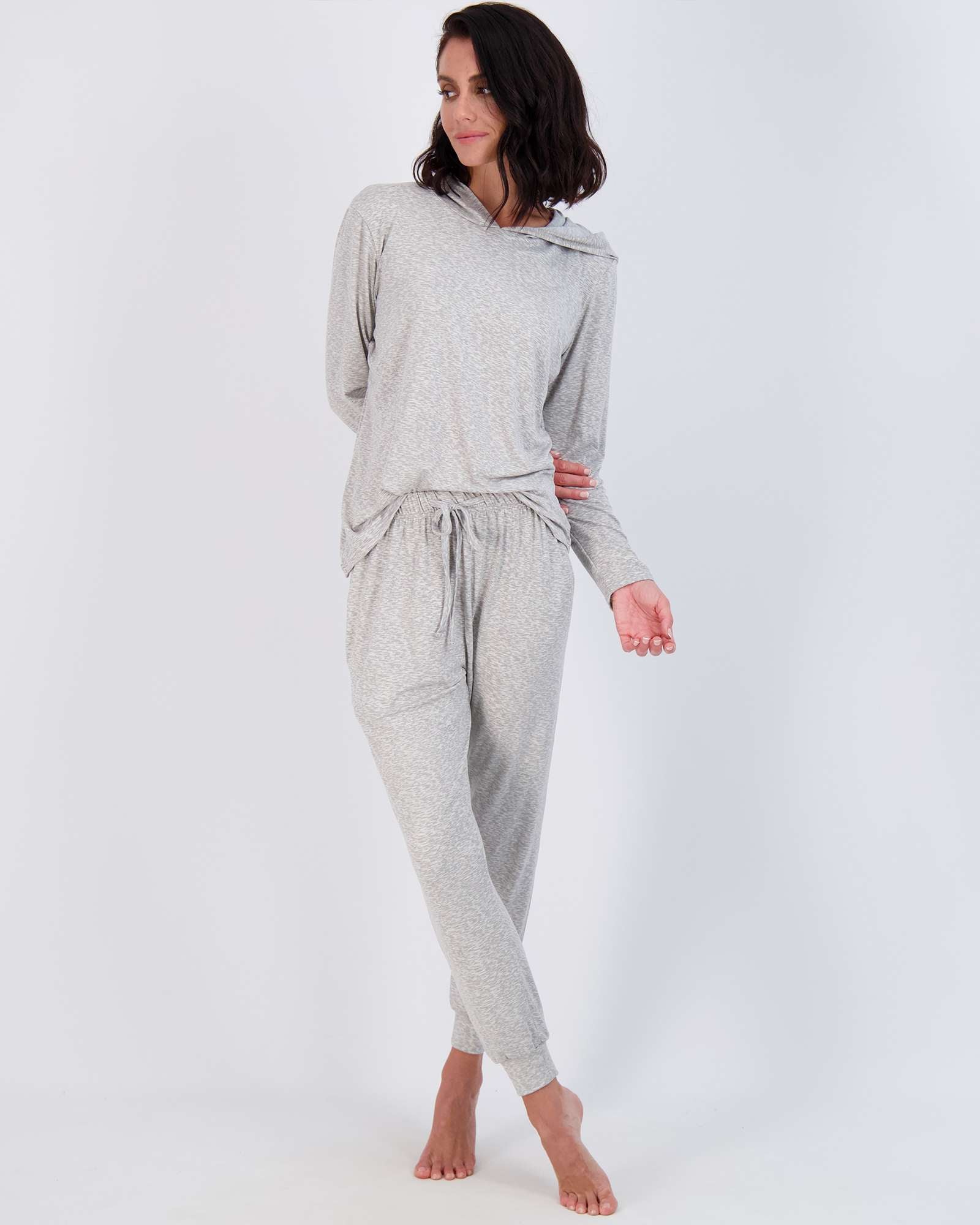 4 Piece: Womens Long Sleeve Henley & Jogger Lounge Pajama Set