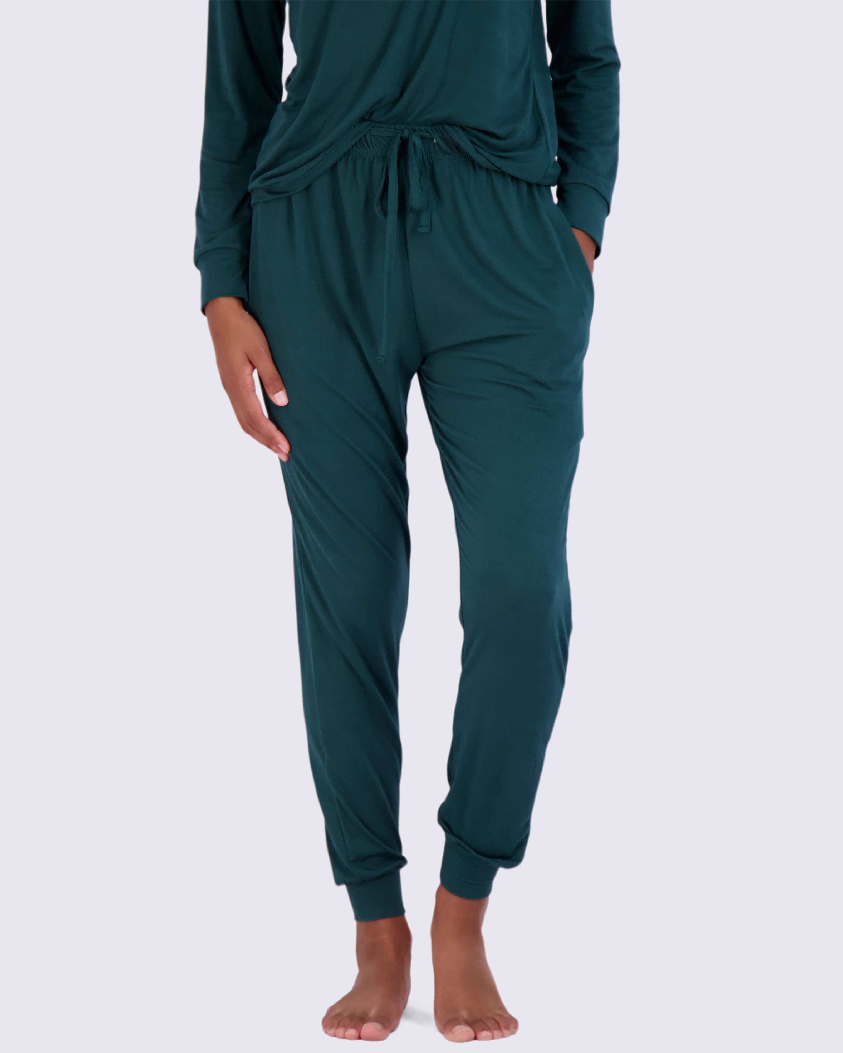 4 Piece: Womens Long Sleeve Henley & Jogger Lounge Pajama Set