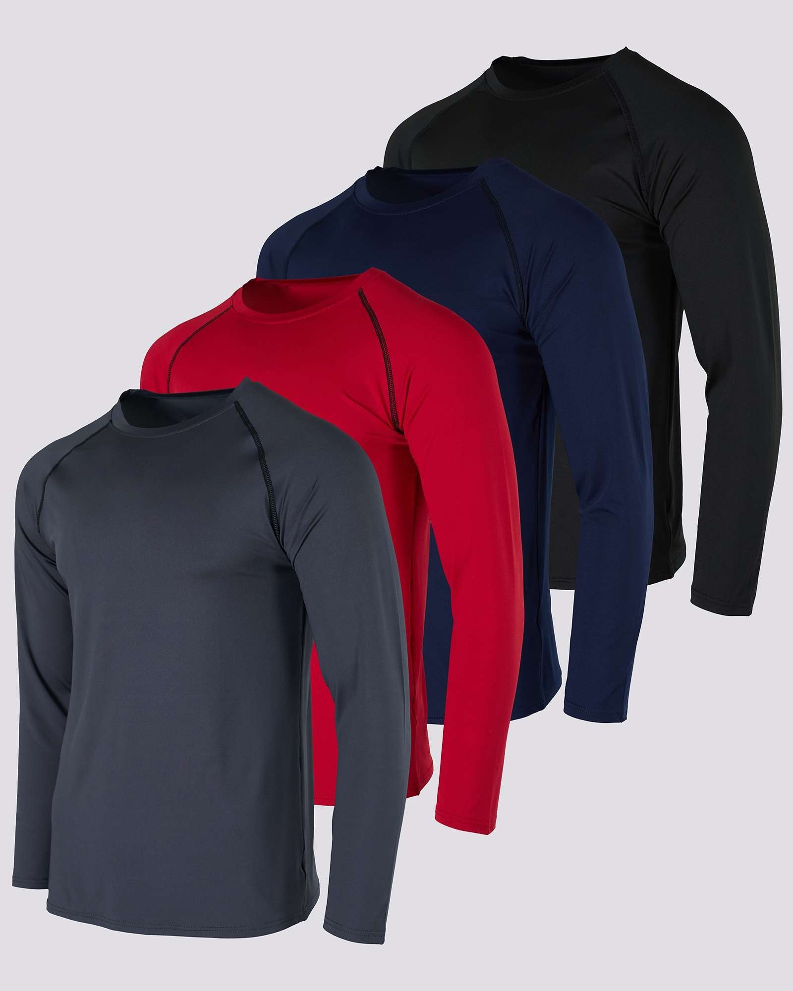 4 Pack: Mens Compression Long Sleeve Shirt