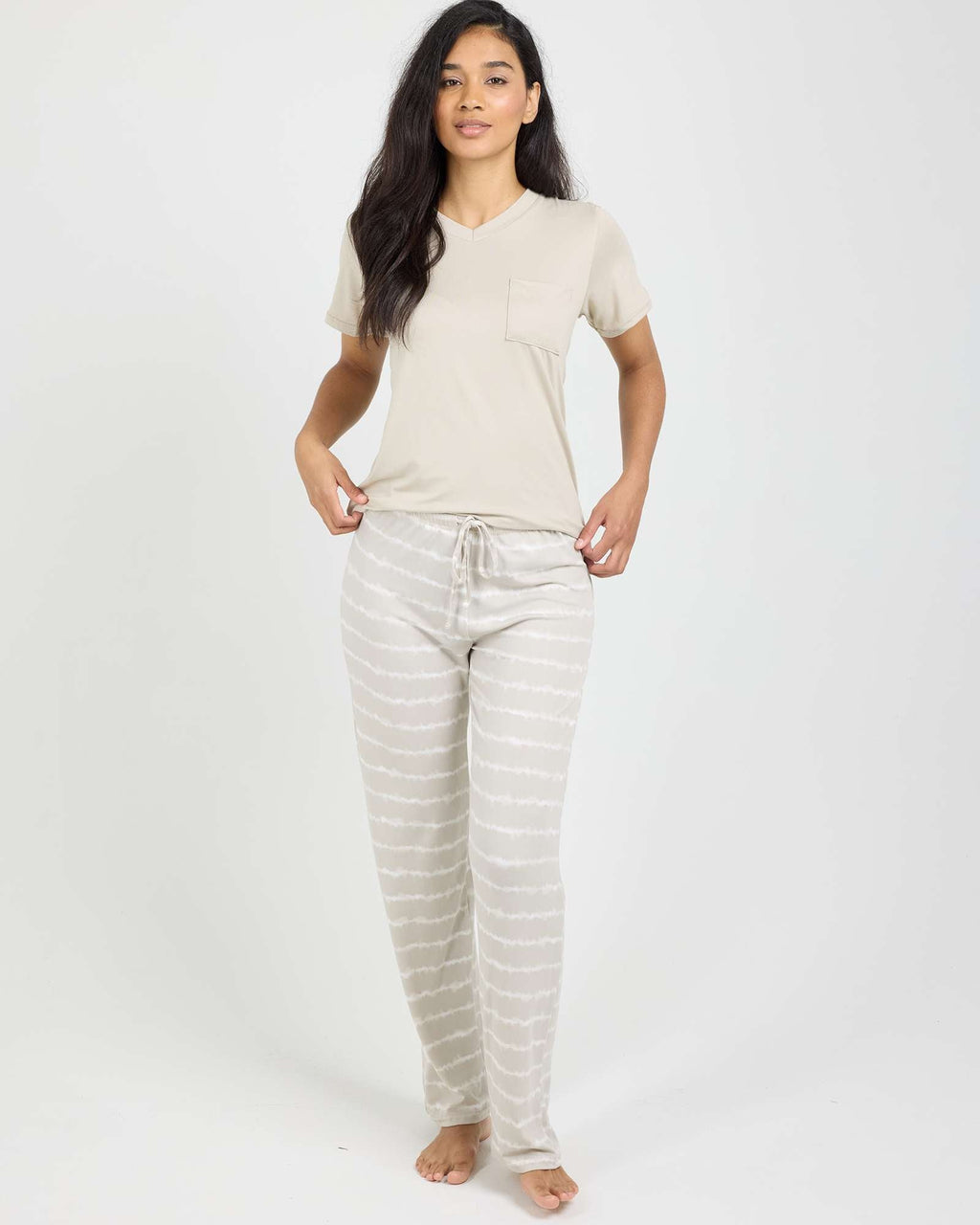 2 Pack: Women’s Pajama Set Super-Soft Short Sleeve V-Neck Top With Pants (Available in Plus Size)