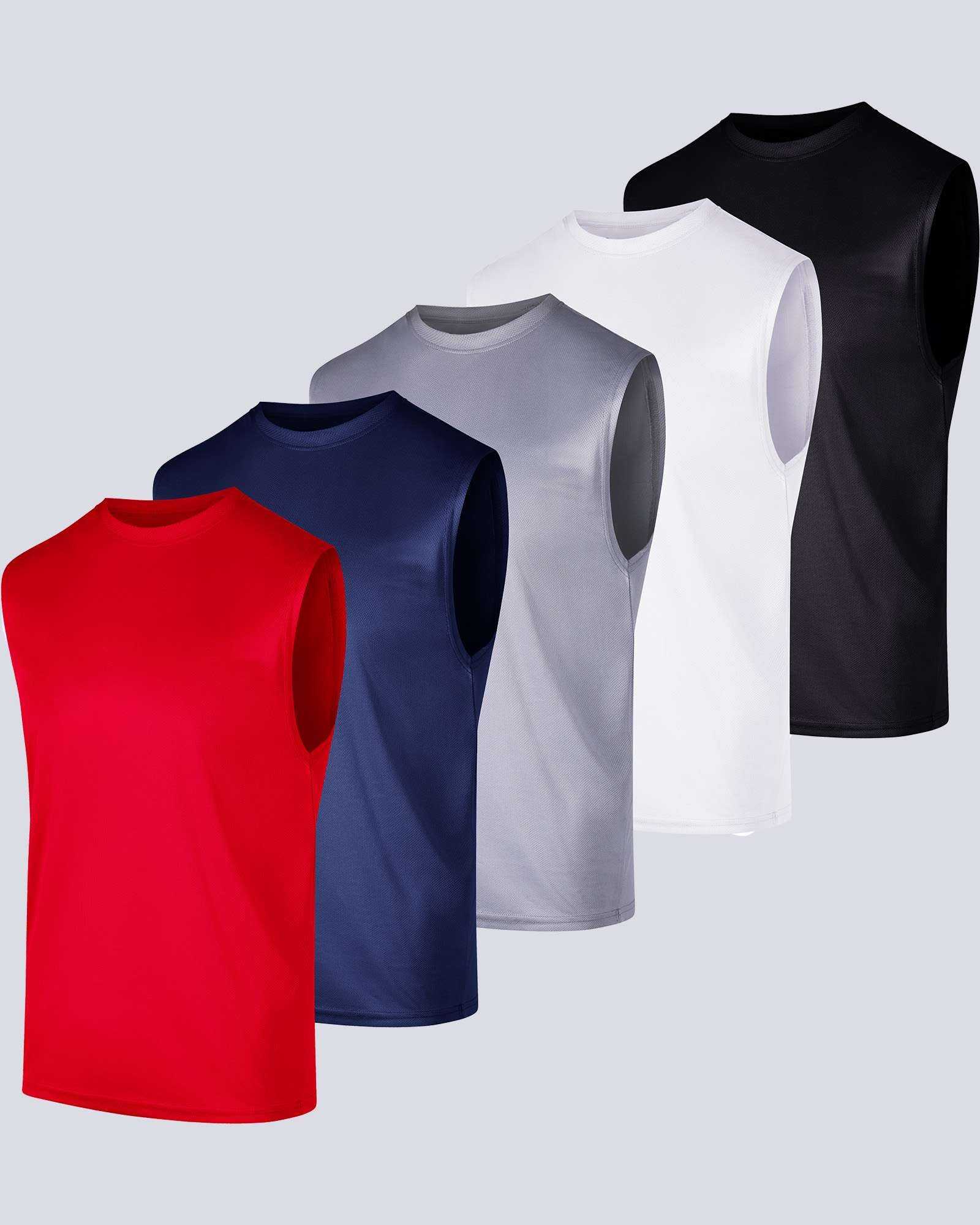 5 Pack: Mens Mesh Active Tank Top (Available in Big & Tall)