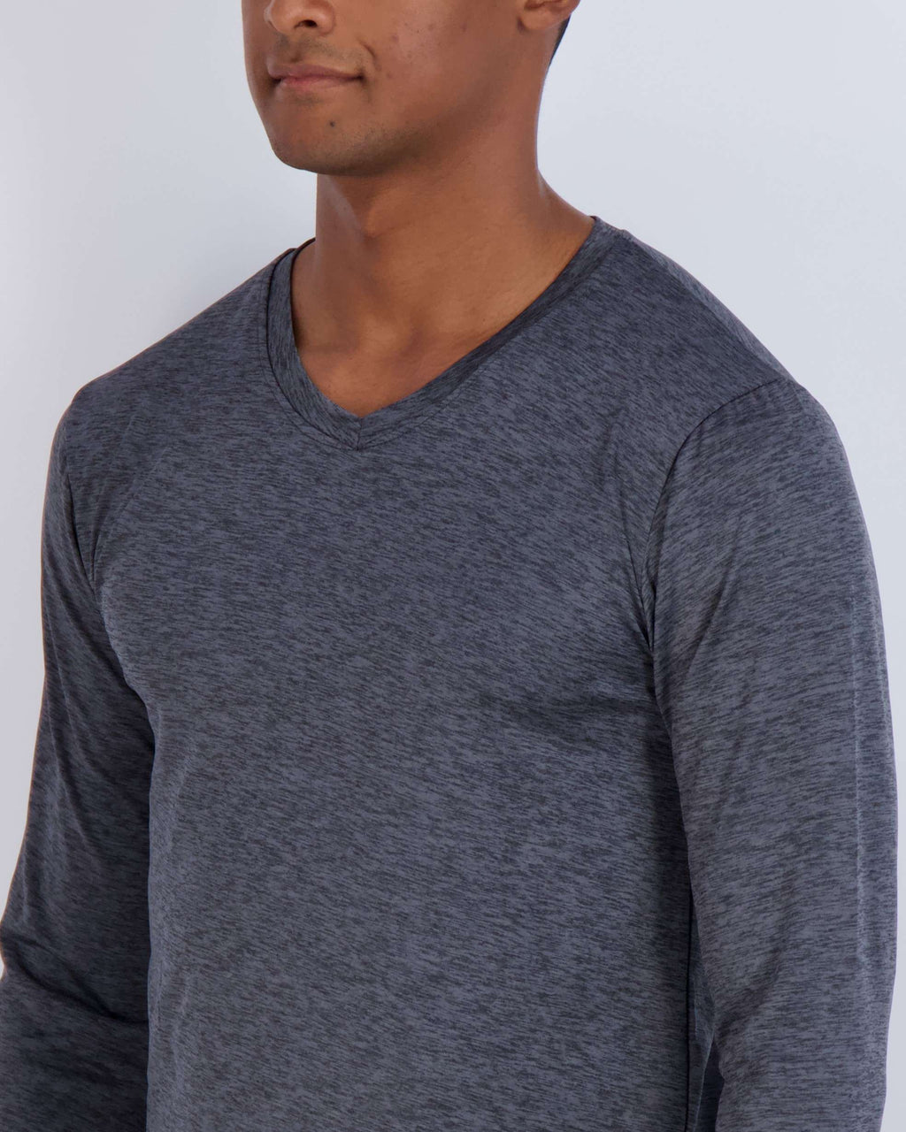 4 Pack: Mens V-Neck Long Sleeve Dry Fit T-Shirt