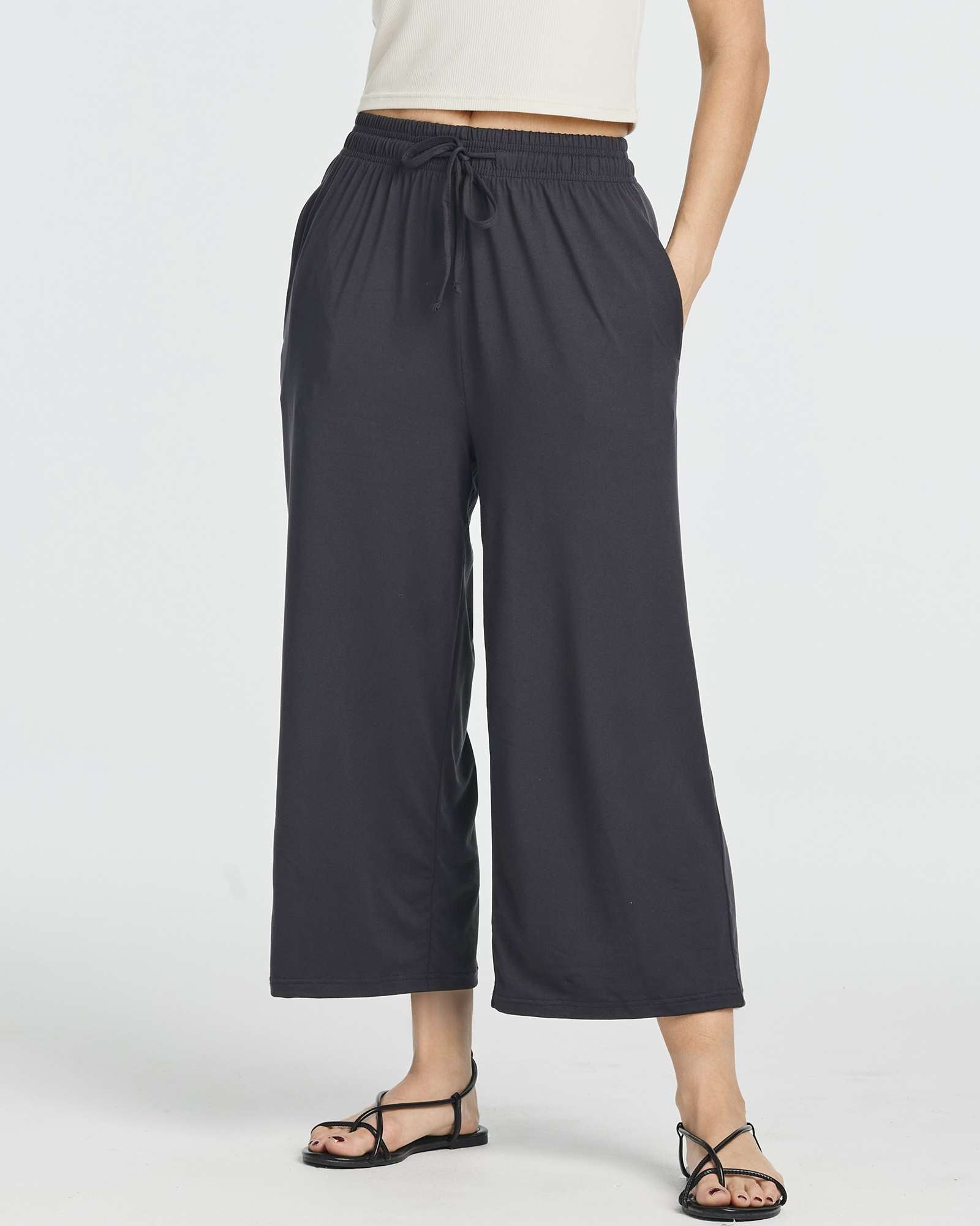 3 Pack: Women's Ultra-Soft Wide Leg Capri Pants