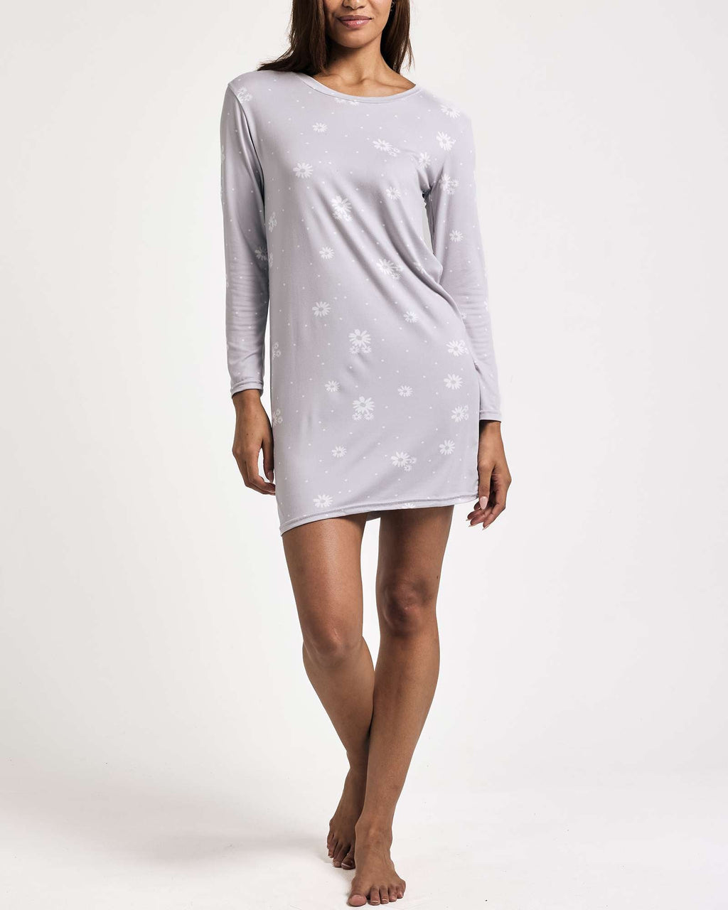 3 Pack: Womens Long Sleeve Ultra-Soft Nightshirt Sleep Dress