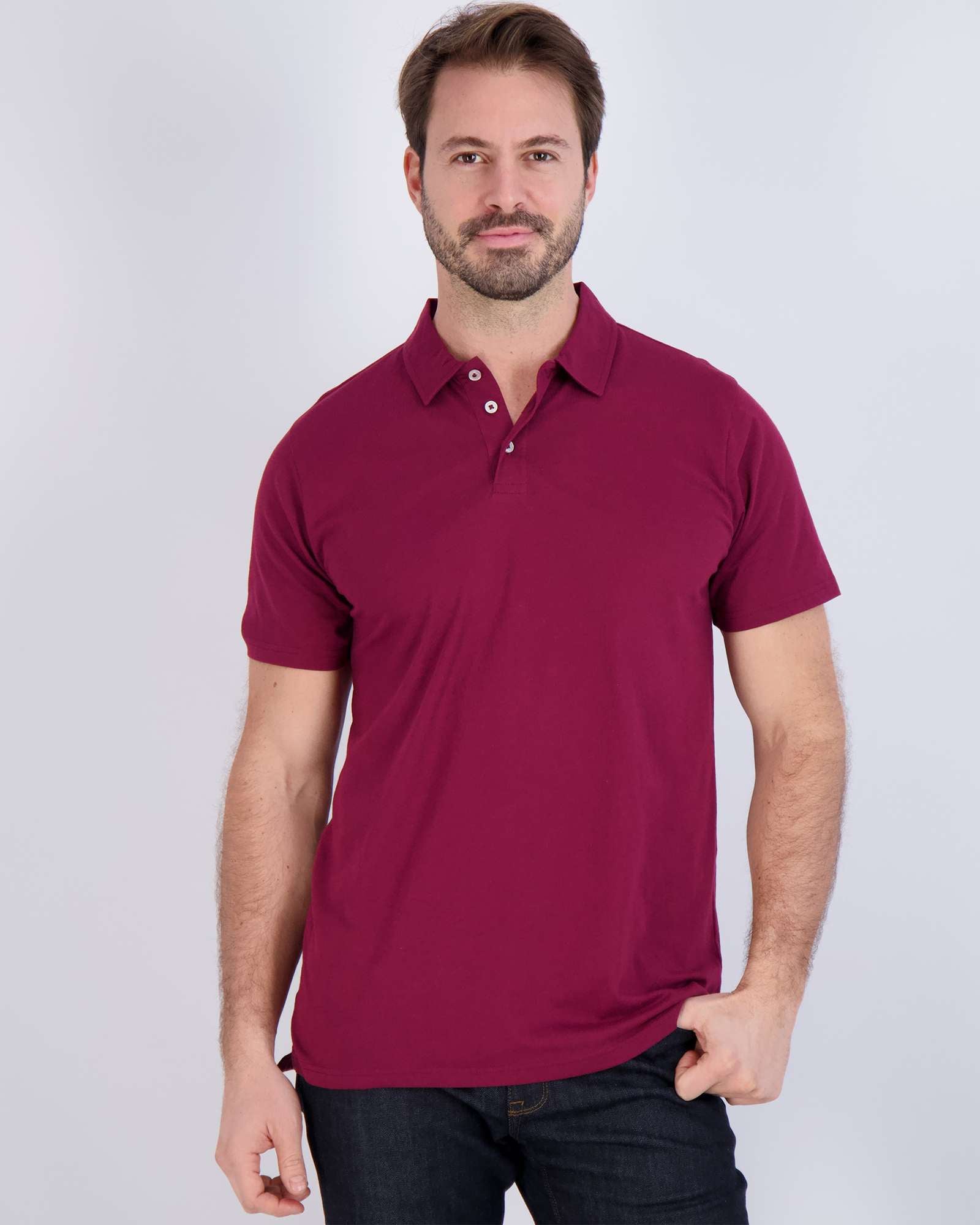 3 Pack: Men's Jersey Cotton Short Sleeve Polo Shirt