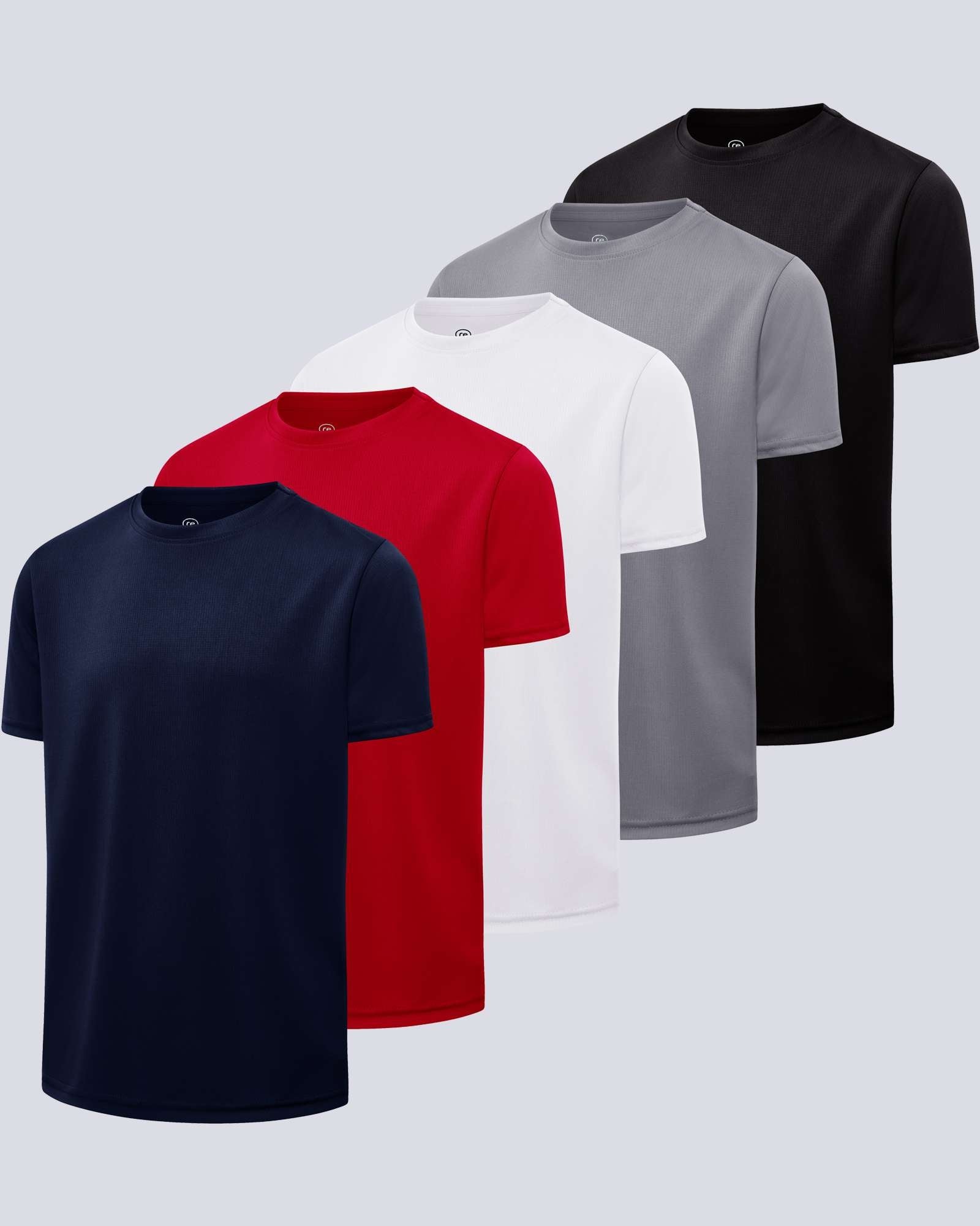 5 Pack: Boys Mesh Active Short-Sleeve T-Shirt