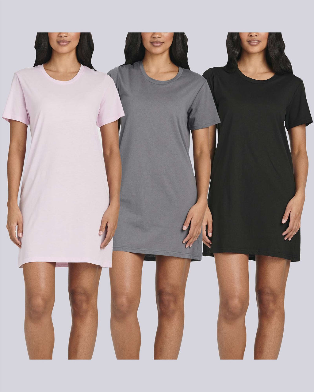 3 Pack: Women's Cotton Short Sleeve Nightgowns