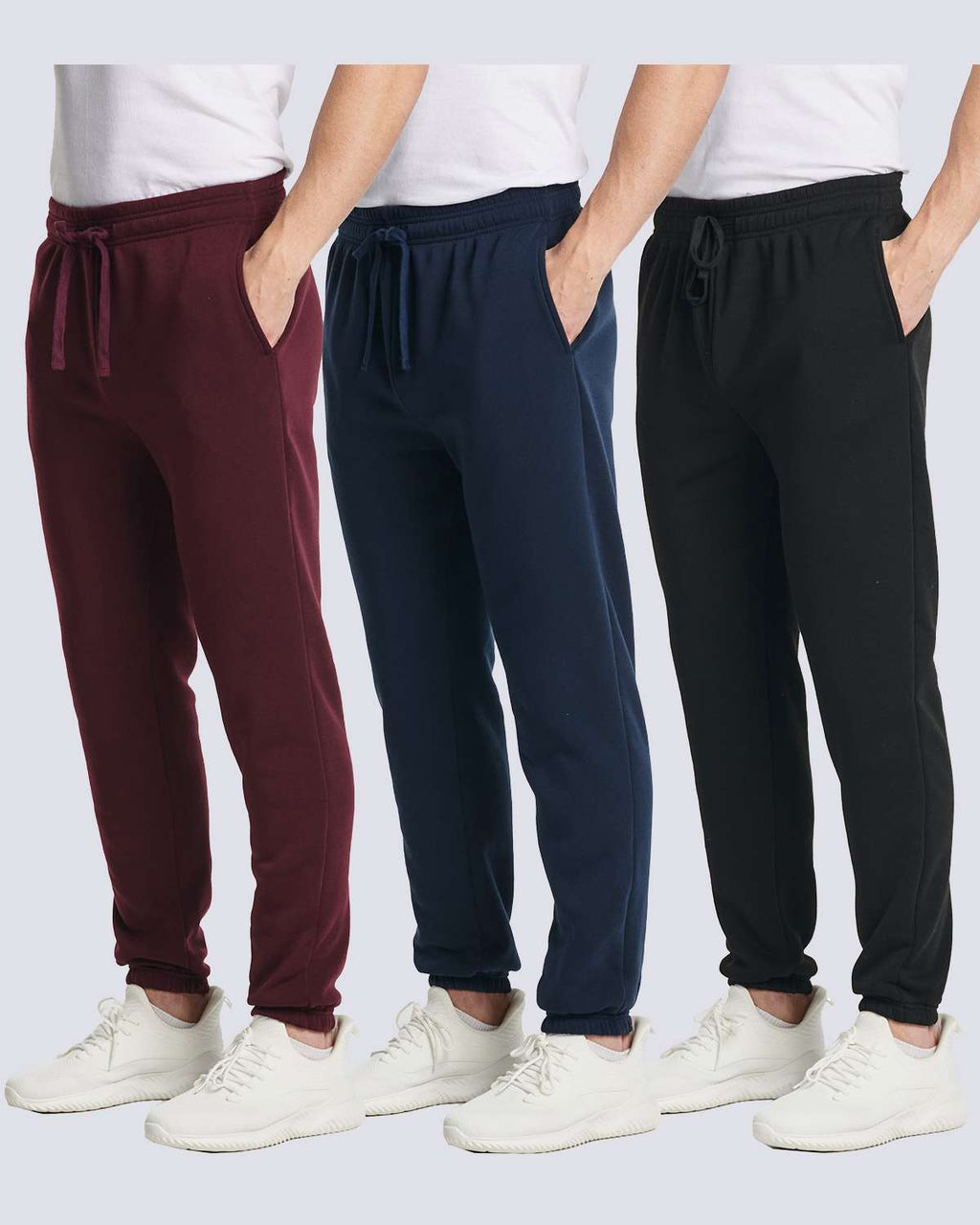 3 Pack: Men's Fleece Jogger Sweatpants (Available in Big & Tall)