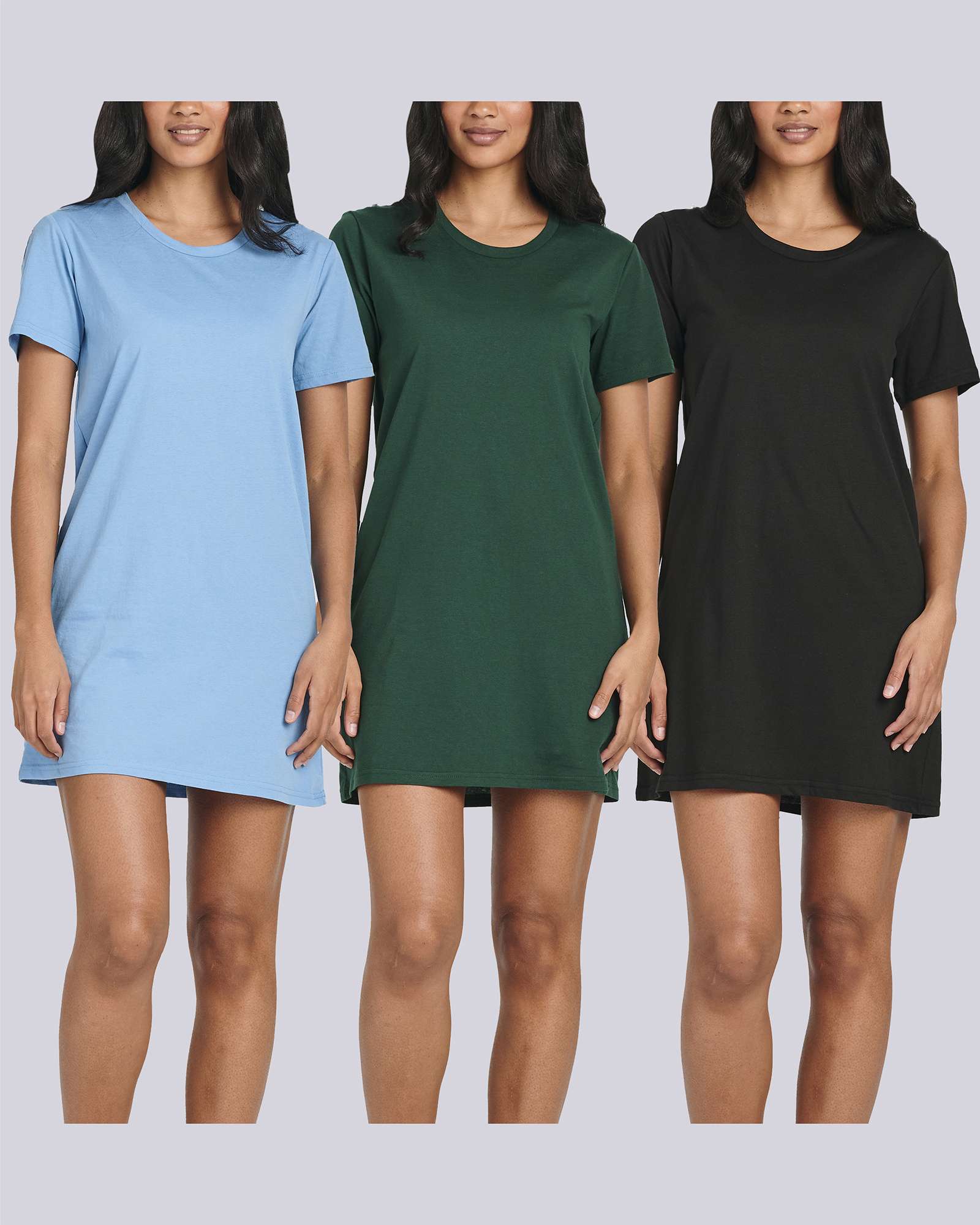 3 Pack: Women's Cotton Short Sleeve Nightgowns
