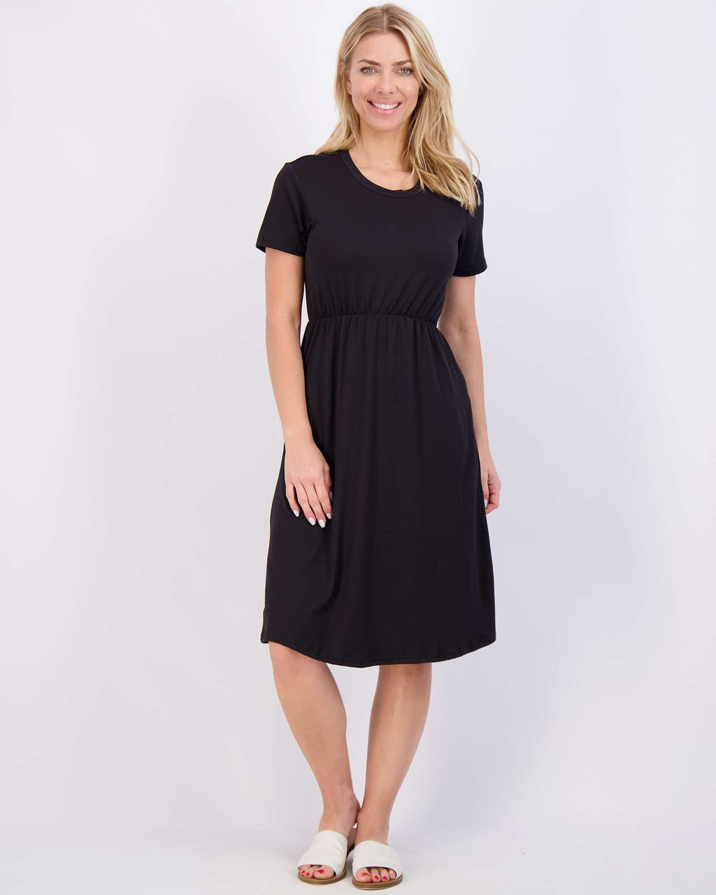 3 Pack: Women's Midi Short Sleeve Soft T-Shirt Dress (Available in Plus Size)