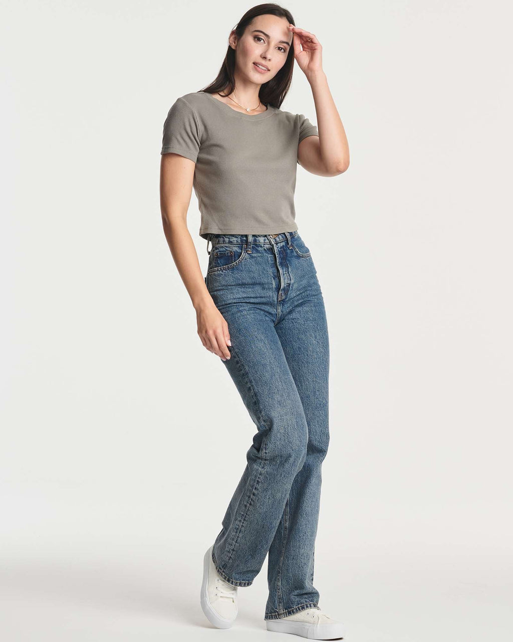 4 Pack: Women's Short Sleeve Ribbed Knit Crop Top