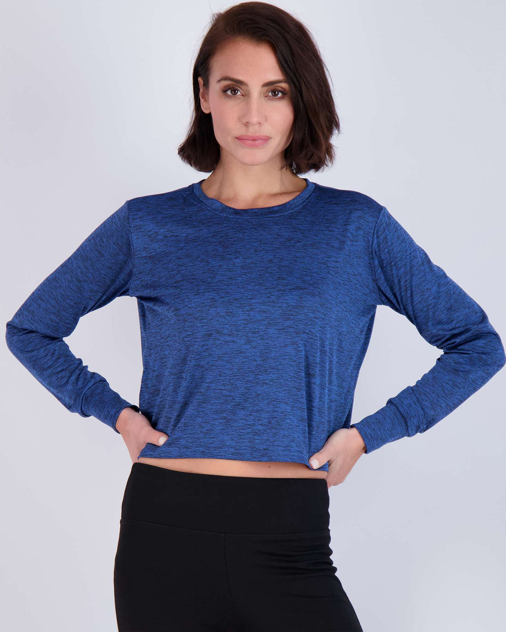 5 Pack: Womens Dry Fit Crop Top Long Sleeve