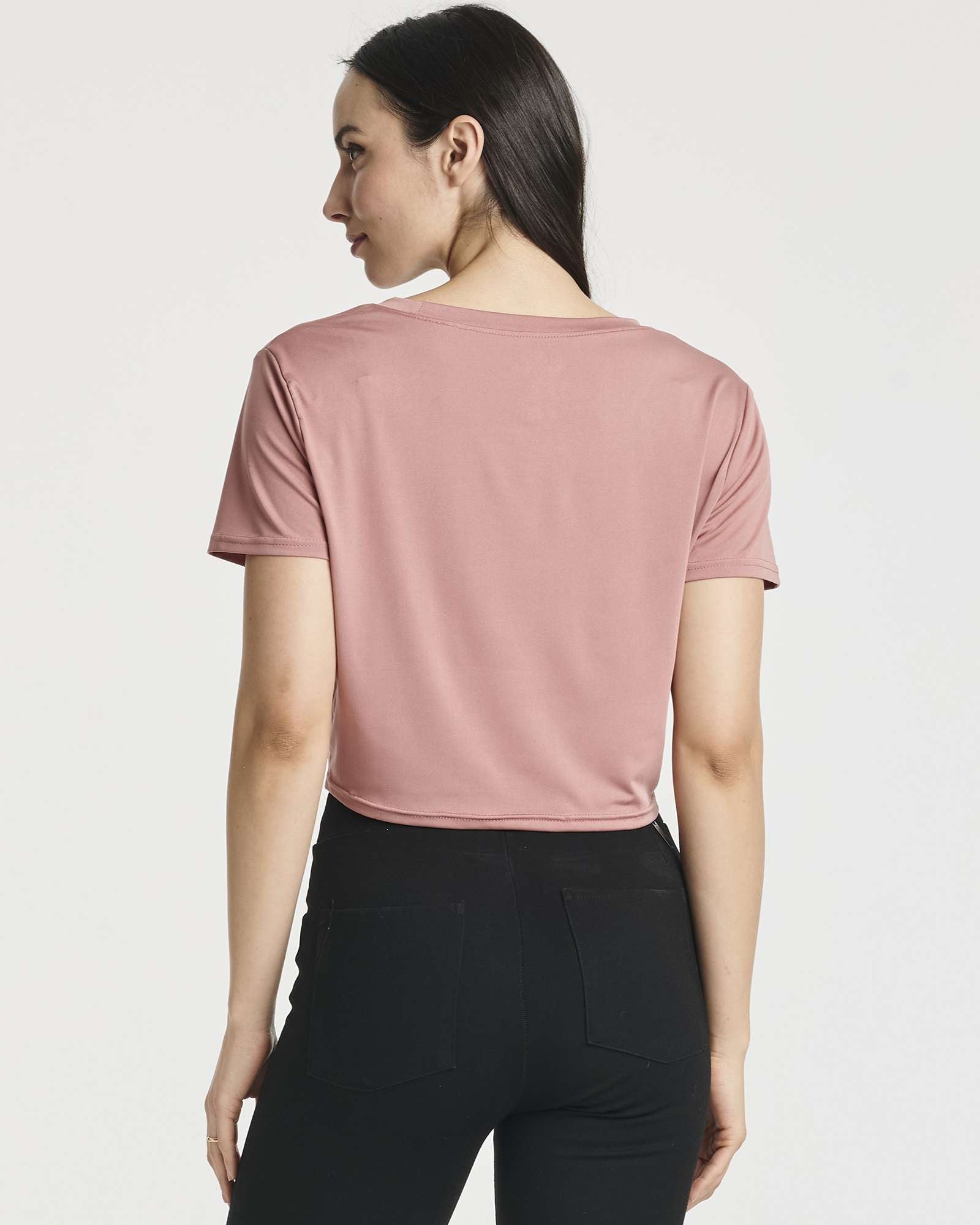 5 Pack: Women's Short Sleeve Twist Front Crop Top