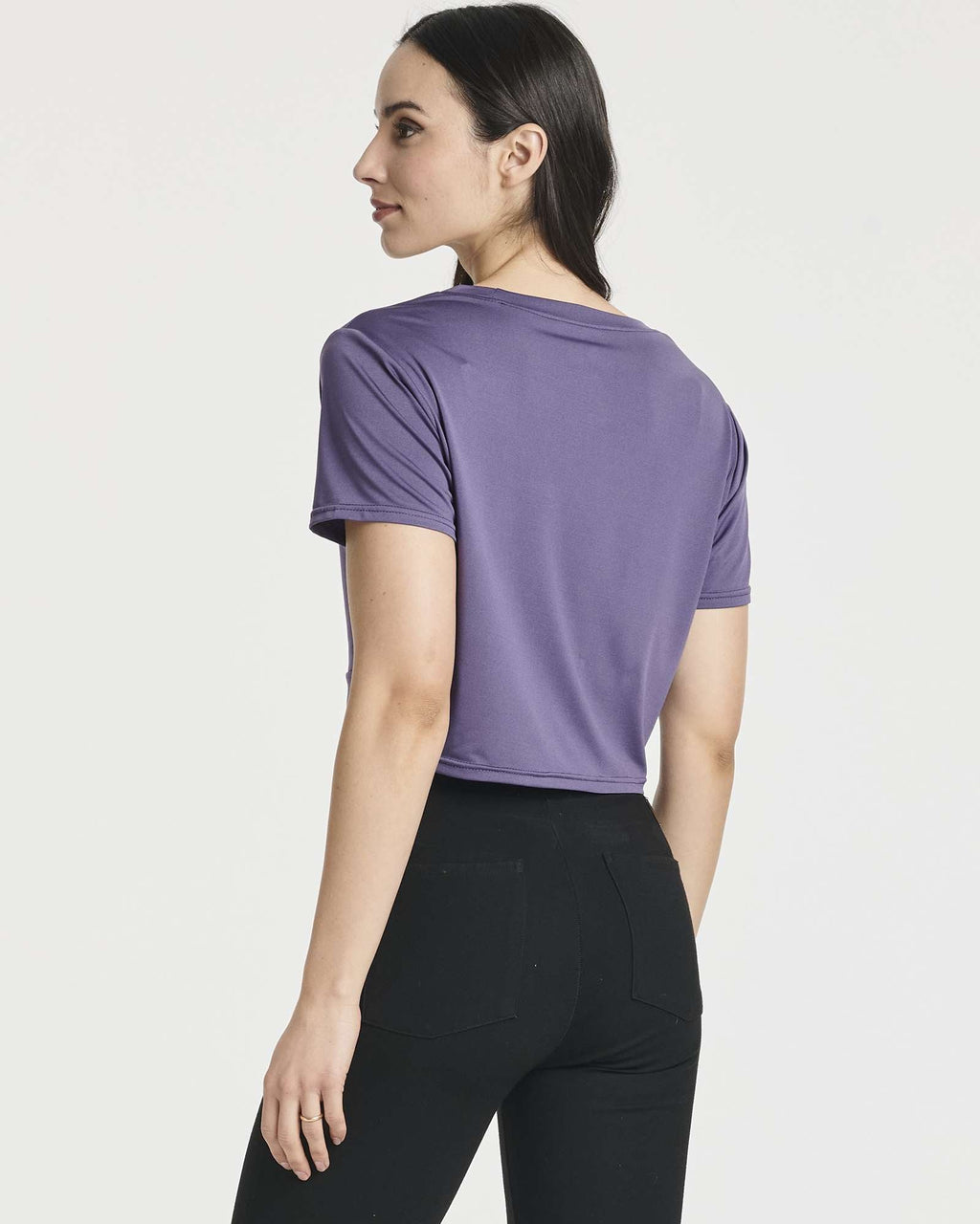 5 Pack: Women's Short Sleeve Twist Front Crop Top