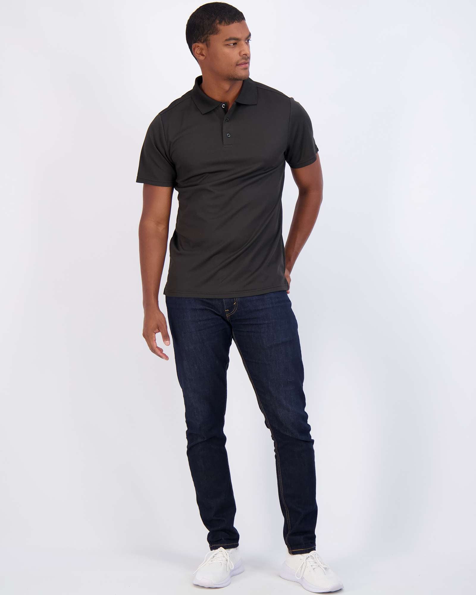 3 Pack: Mens Quick-Dry Short Sleeve Performance Polo Shirt