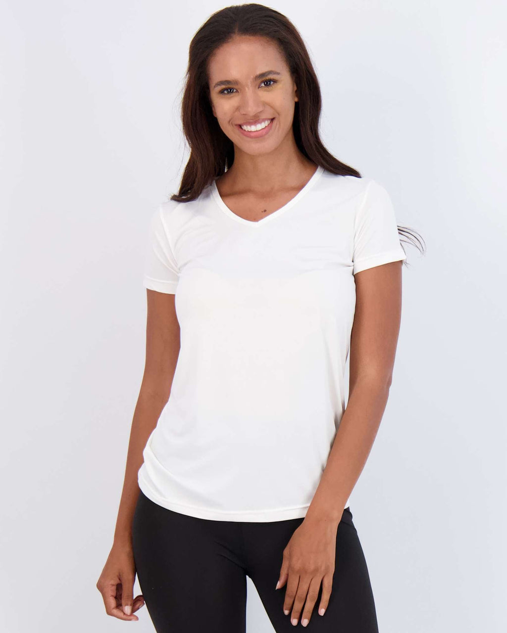 5 Pack: Womens Short Sleeve Dry-Fit V-Neck T-Shirt