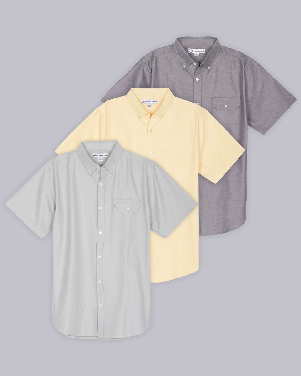 3 Pack: Men's Short-Sleeve Oxford Shirt (Available in Big & Tall)