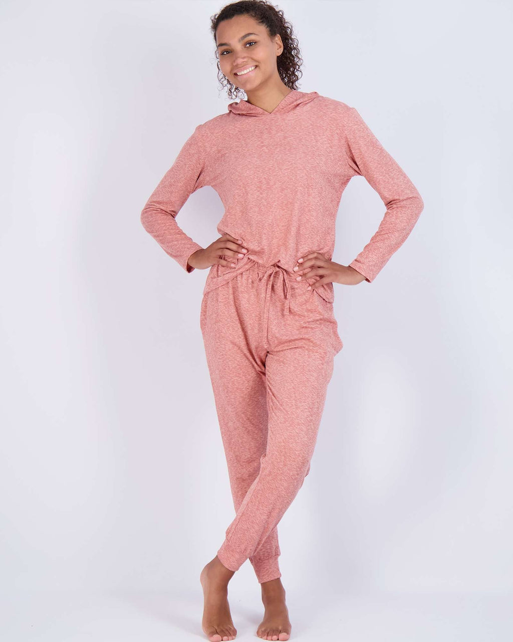 4 Piece: Womens Long Sleeve Henley & Jogger Lounge Pajama Set