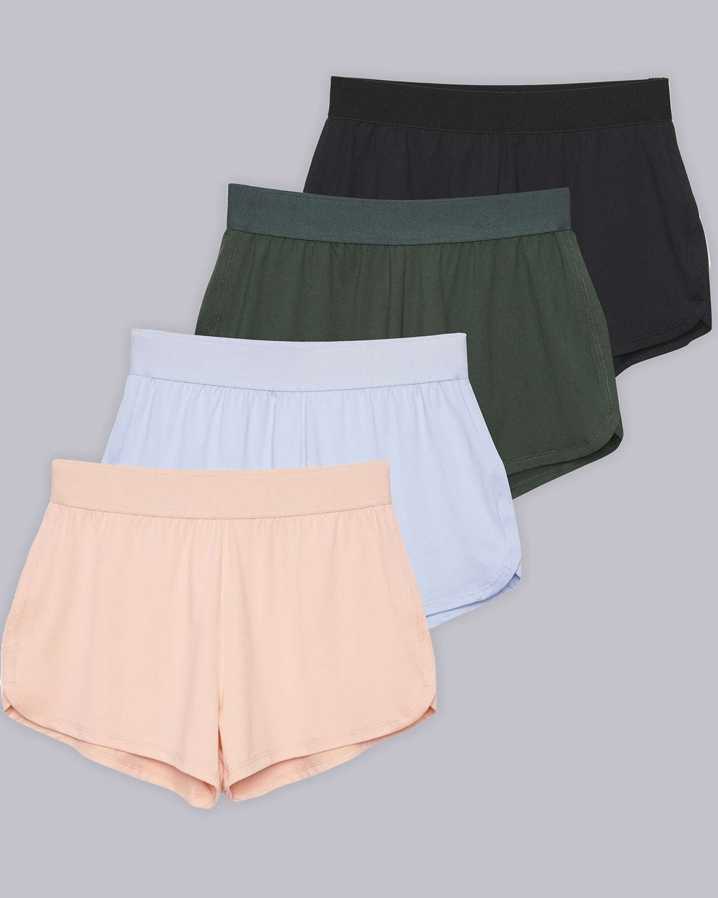 4 Pack: Girls' Running Shorts with Drawstring