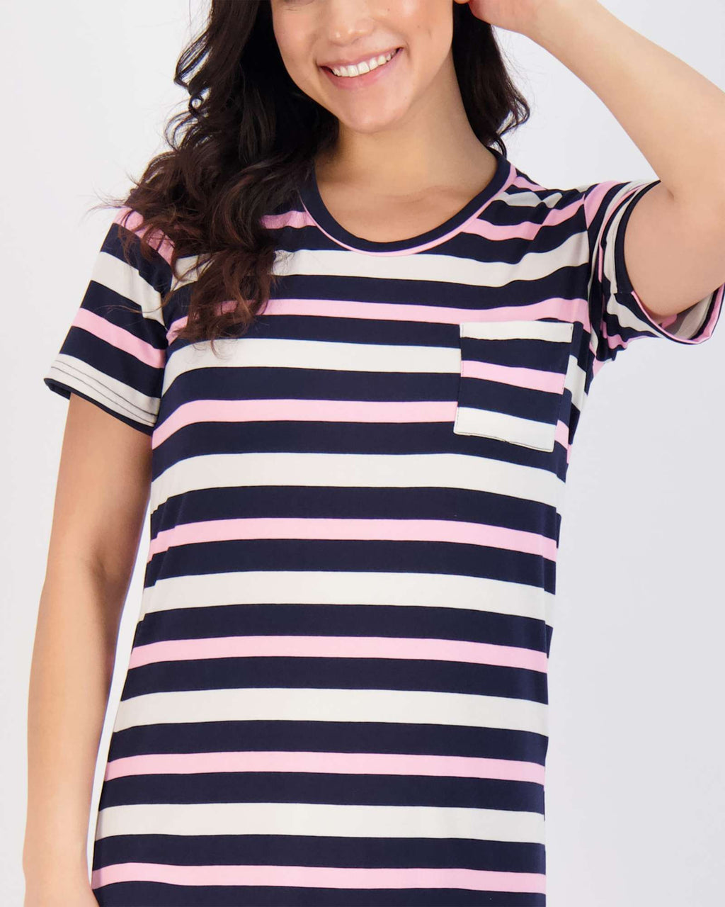 3 Pack: Womens Short-Sleeve Ultra-Soft Nightshirt Sleep Dress