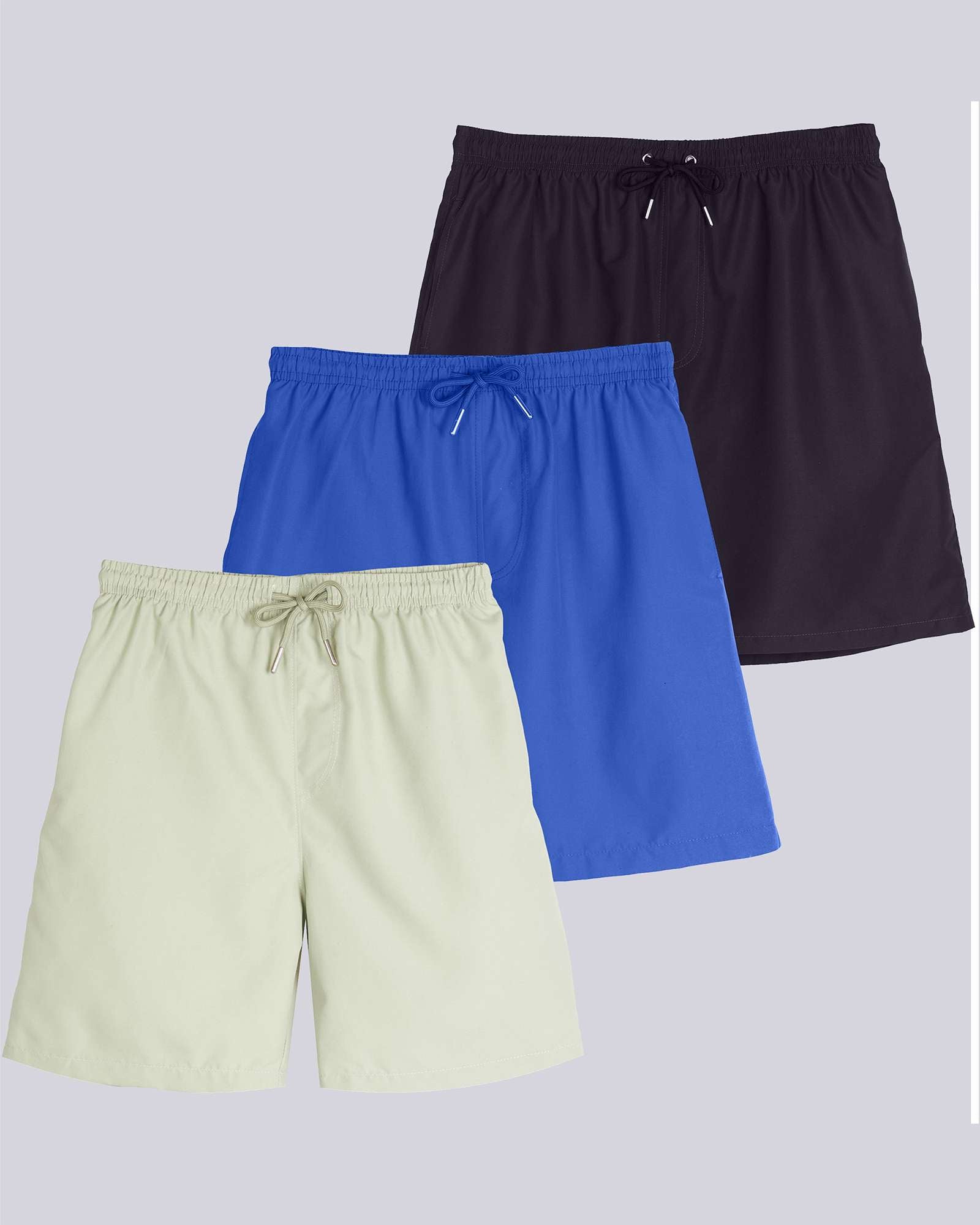 3 Pack: Boys' Swim Board Shorts with Drawstring