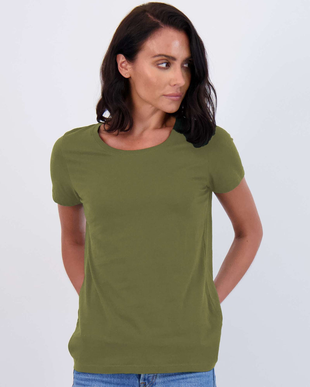 4 Pack: Womens Classic-Fit Cotton Short-Sleeve Scoop Neck T-Shirt