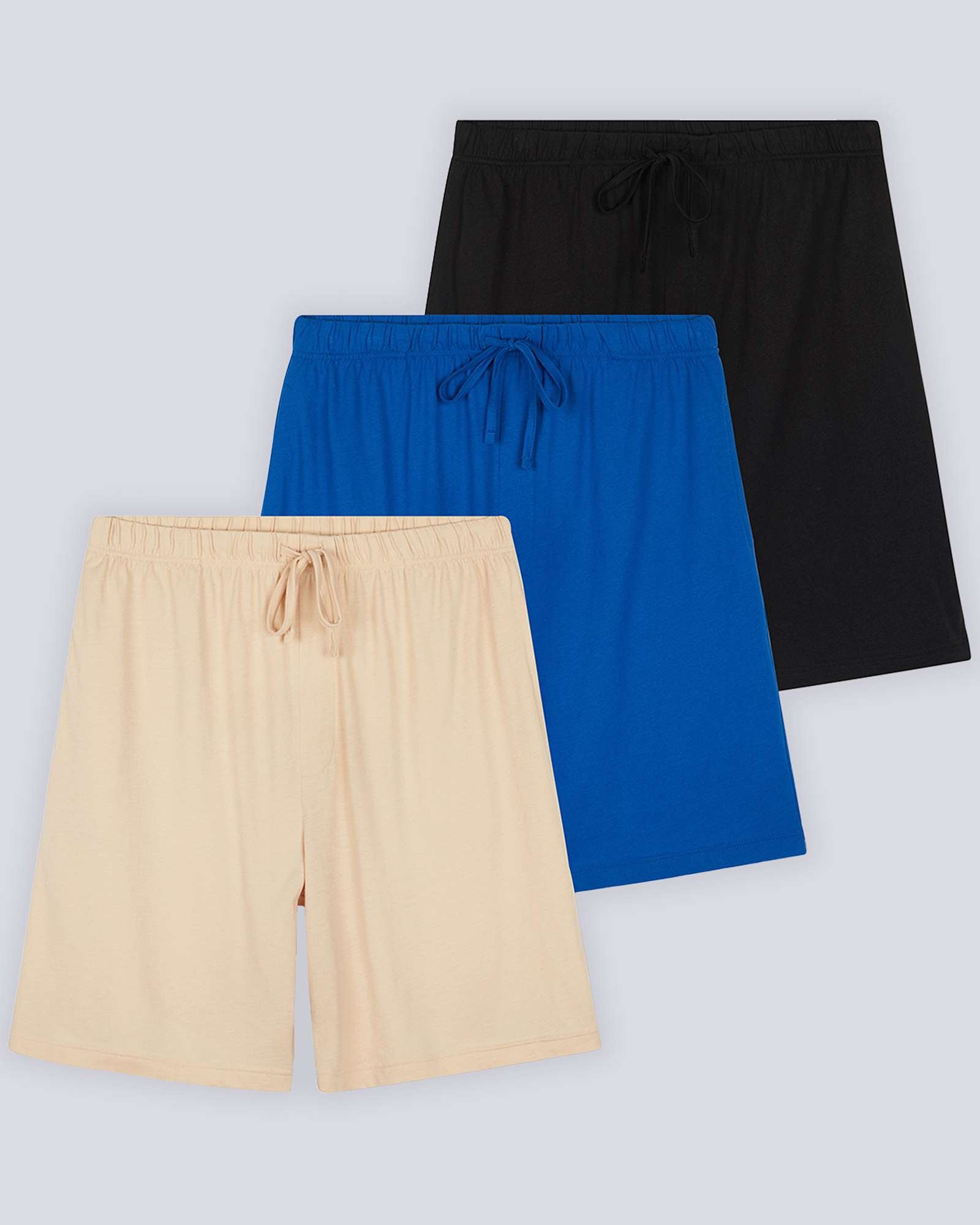 3 Pack:Mens Cotton Sleep Pajama Lounge Shorts