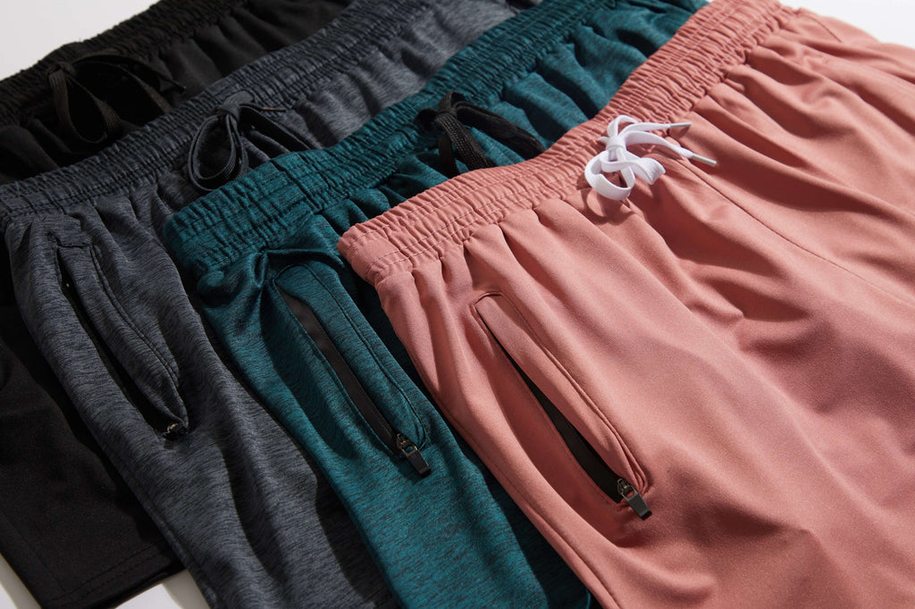 4 Pack: Womens Active Dry-Fit Shorts with Zipper Pockets