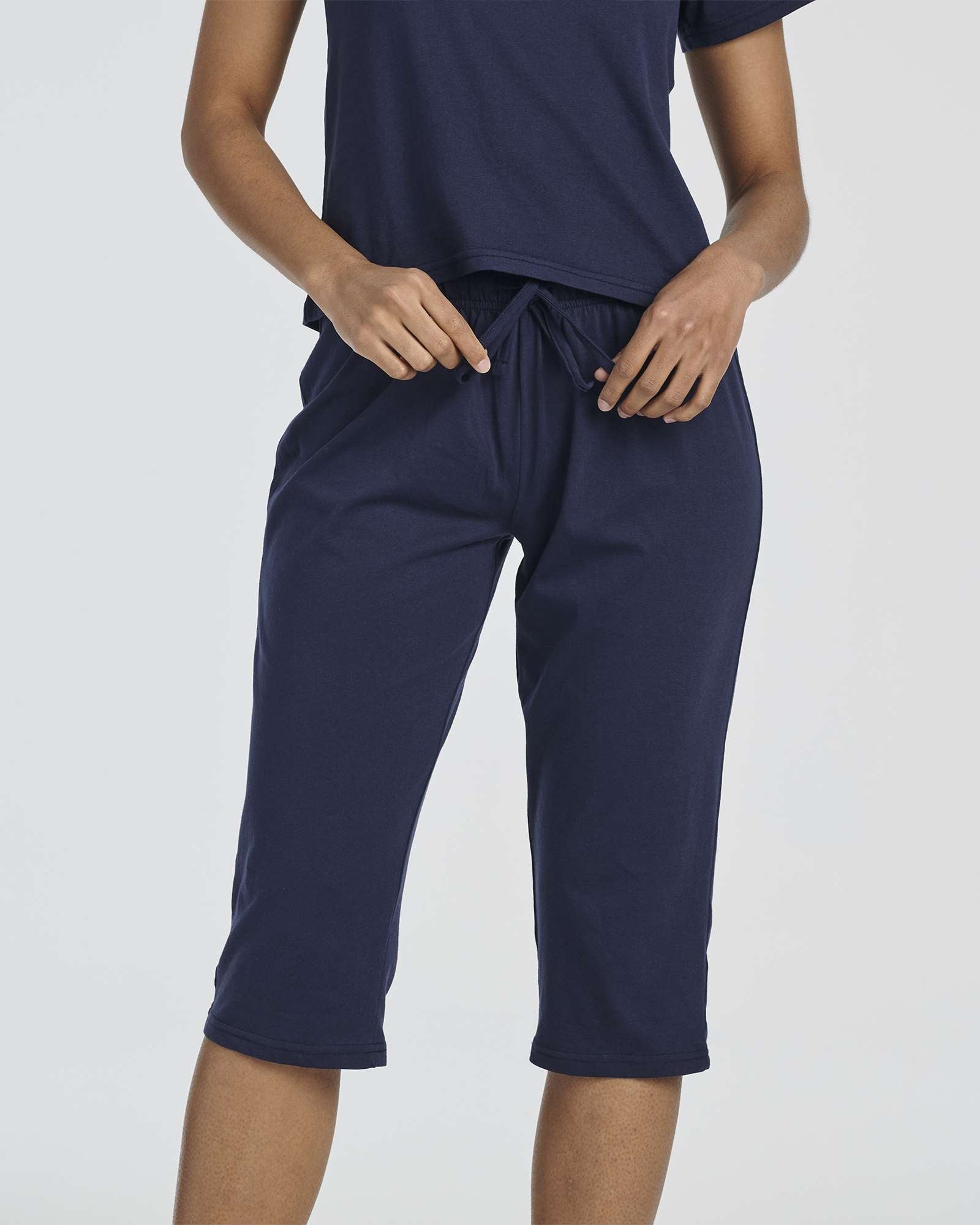 2 Pack: Women's Cotton Pajamas with Capri Pants