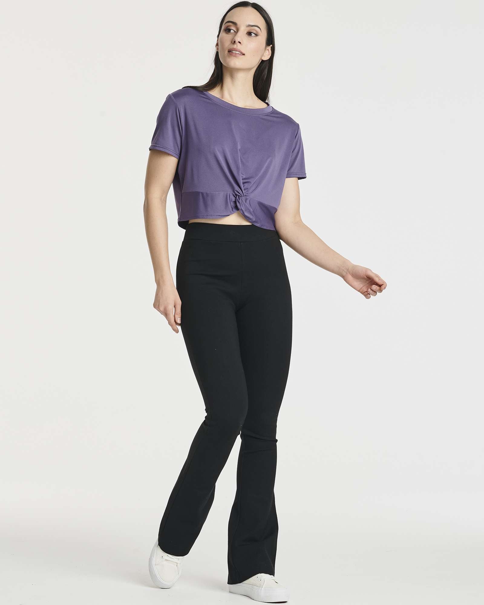 5 Pack: Women's Short Sleeve Twist Front Crop Top