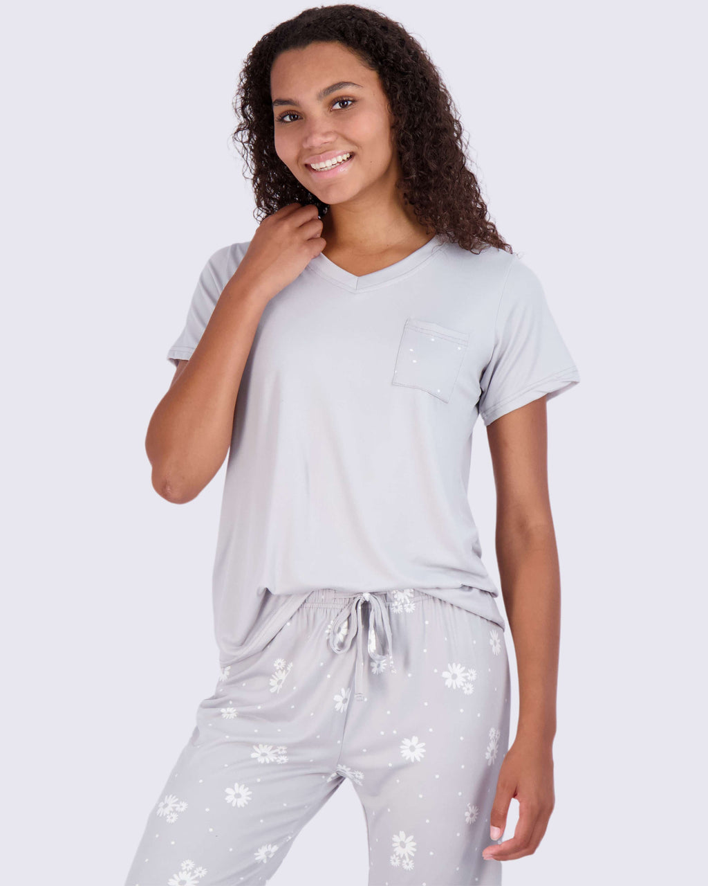 2 Pack: Womens Pajama Set Super-Soft Short Sleeve V-Neck Top with Pants (Available in Plus Size)