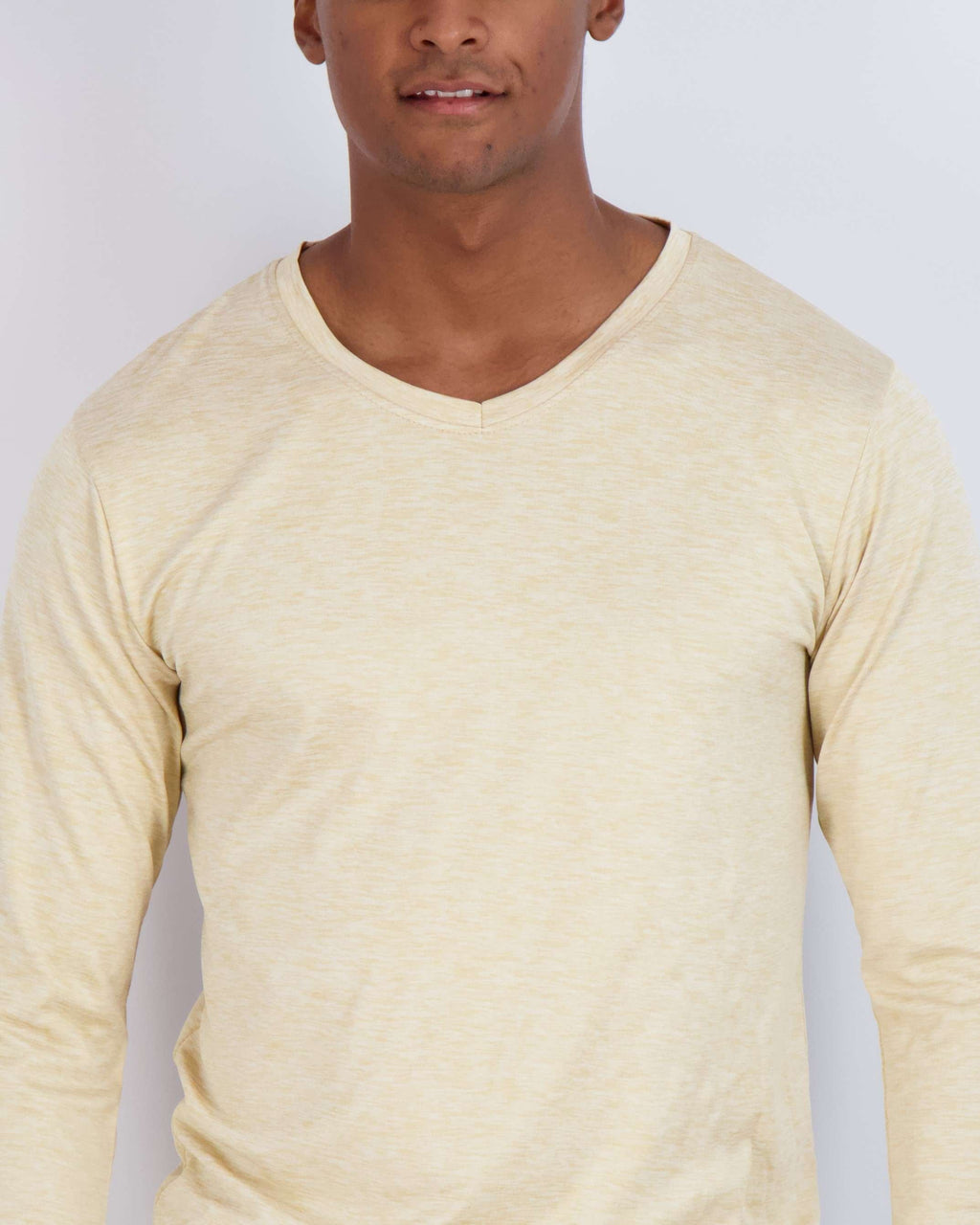 4 Pack: Mens V-Neck Long Sleeve Dry Fit T-Shirt