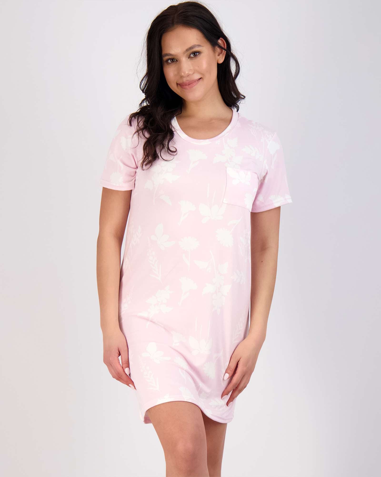 3 Pack: Womens Short-Sleeve Ultra-Soft Nightshirt Sleep Dress