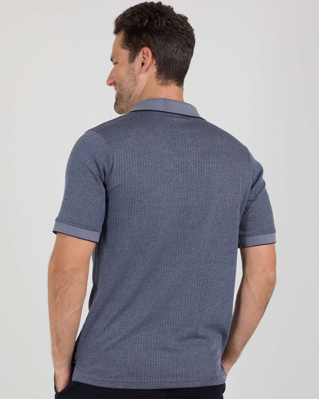 3 Pack: Men's Ribbed CVC SS Polo Shirt With Pocket - Breathable Performance Polo (Available in Big & Tall)