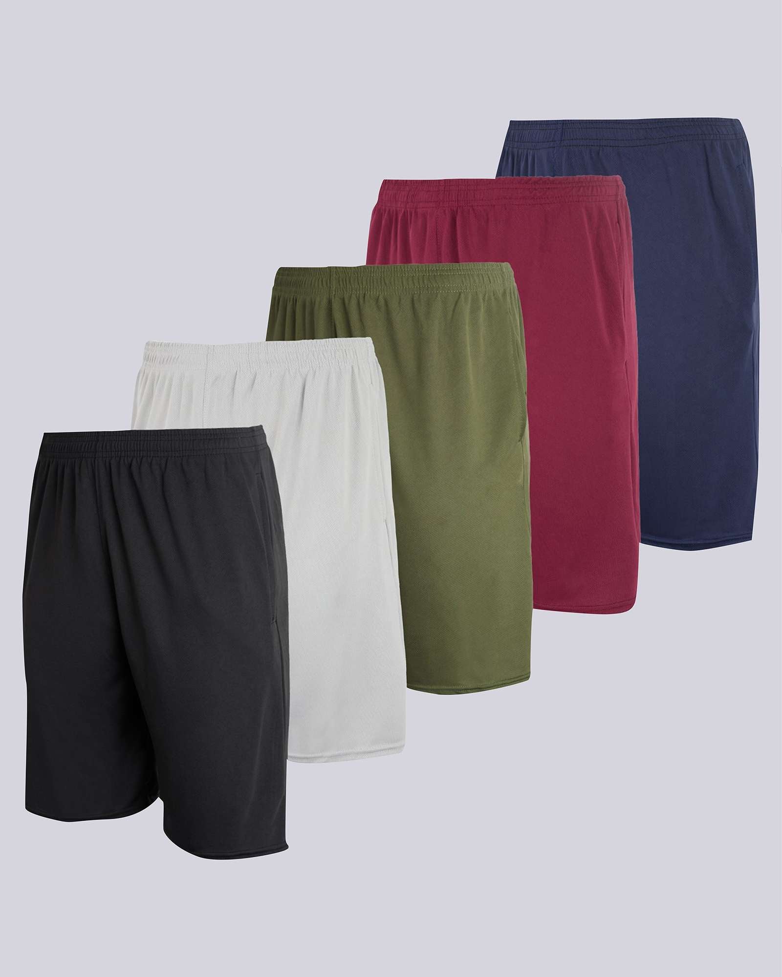 5 Pack: Boys Mesh Active Performance Shorts