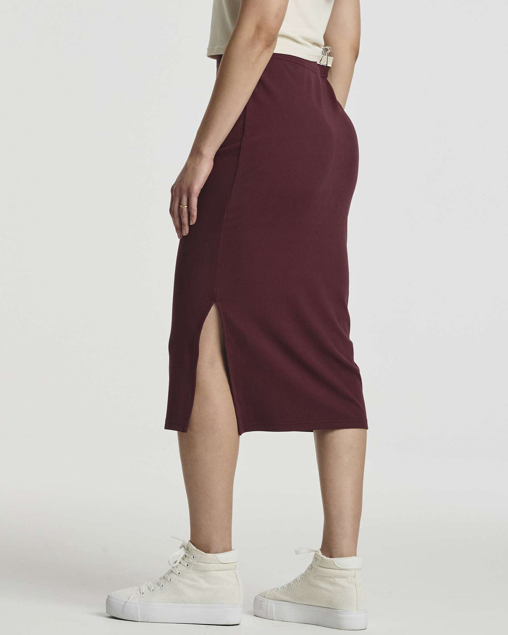3 Pack: Women's Midi Ribbed Knit Skirt