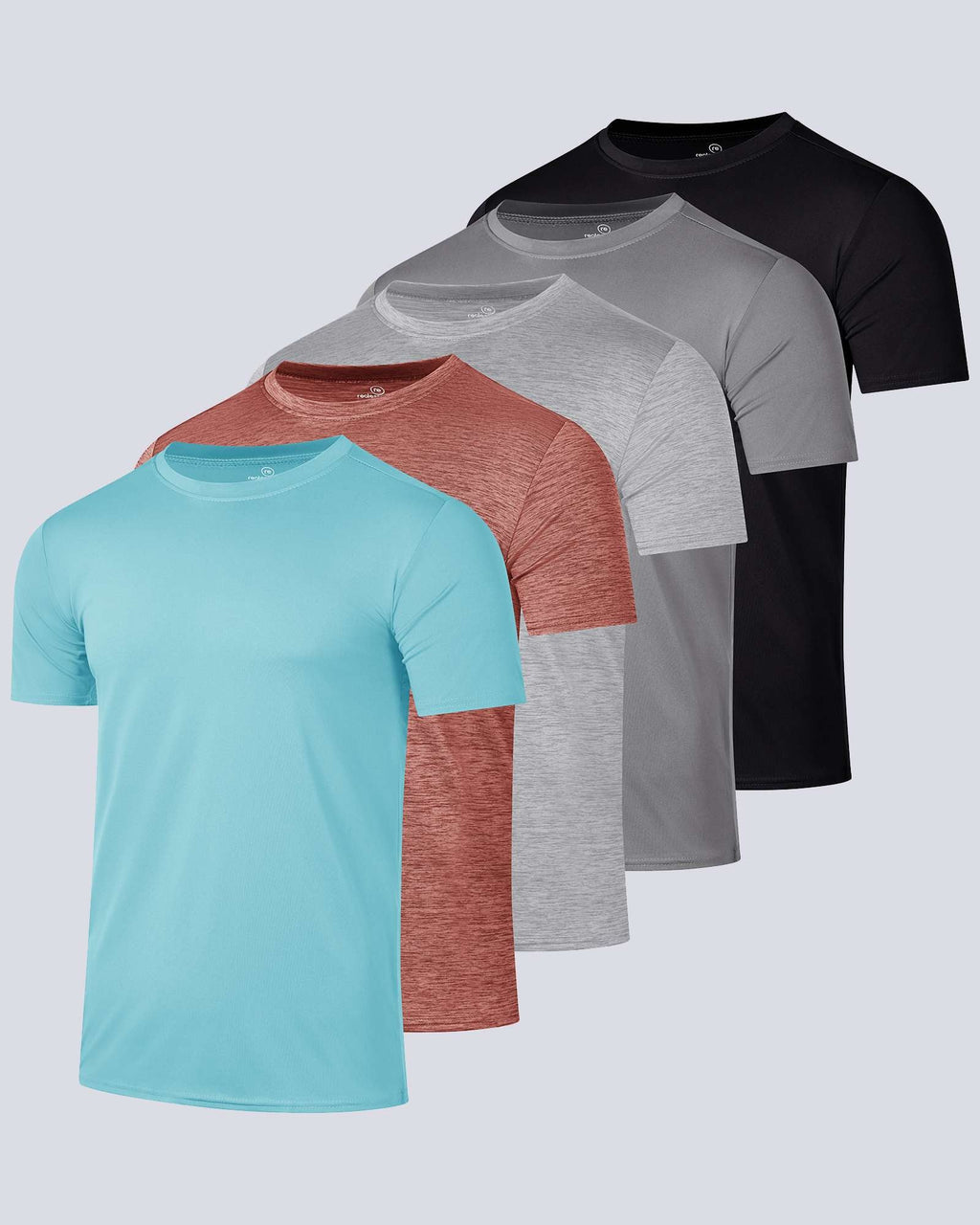 5 Pack: Mens Dry-Fit Active Crew Neck T-Shirt