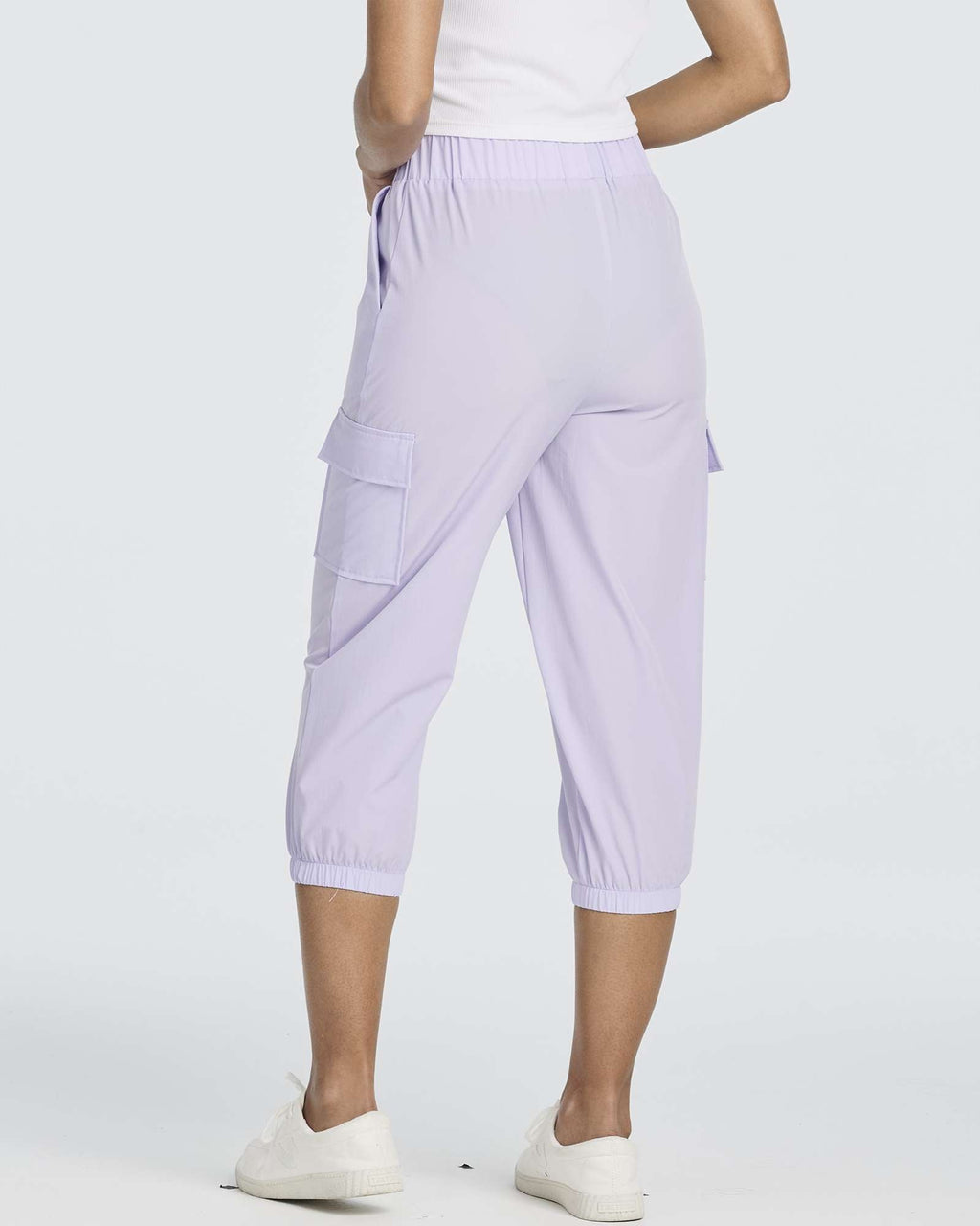 3 Pack: Women's Woven Cargo Capri Jogger Pants