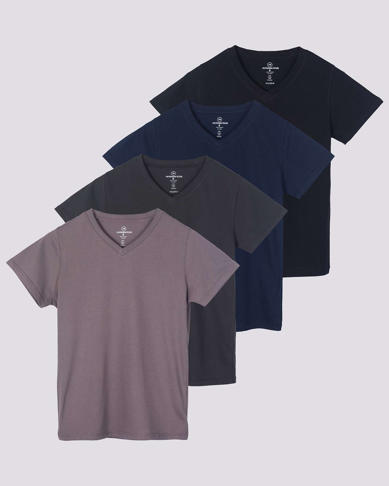 4 Pack: Women's Short-Sleeve V-Neck T-Shirt (Available in Plus Size)
