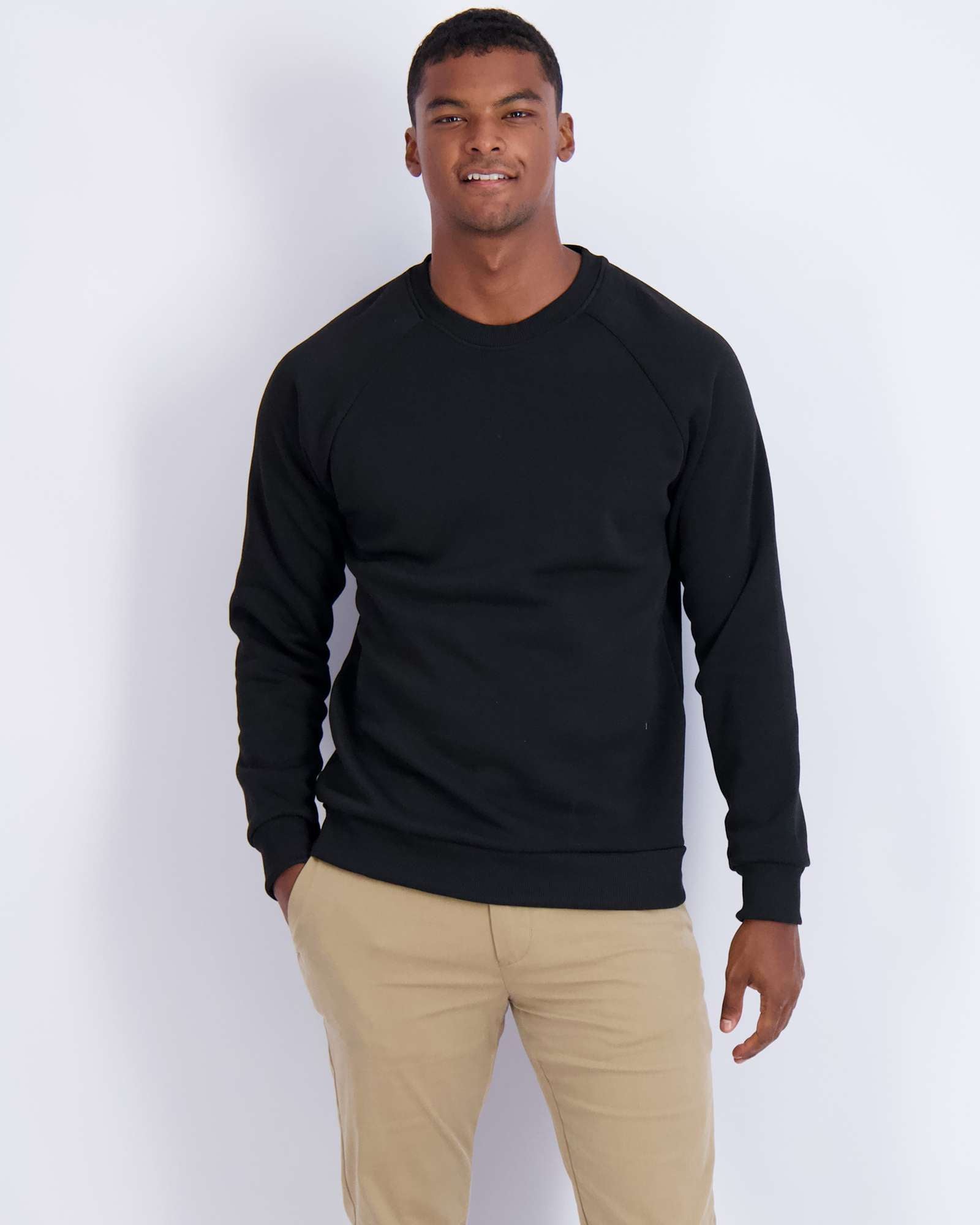 3 Pack: Mens Fleece Crewneck Pullover Sweatshirt