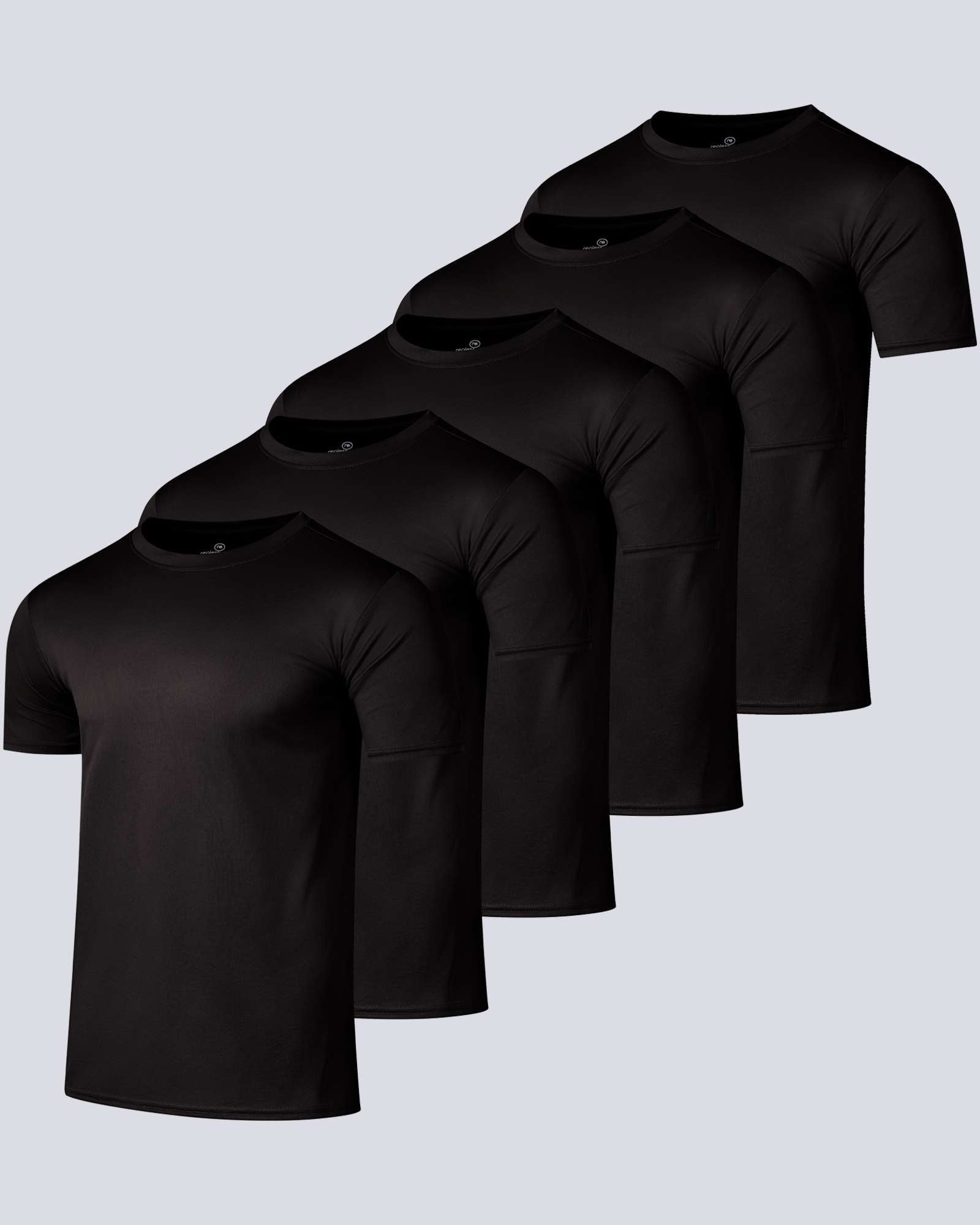 5 Pack: Men’s Mesh Short Sleeve Crew Active T-Shirt