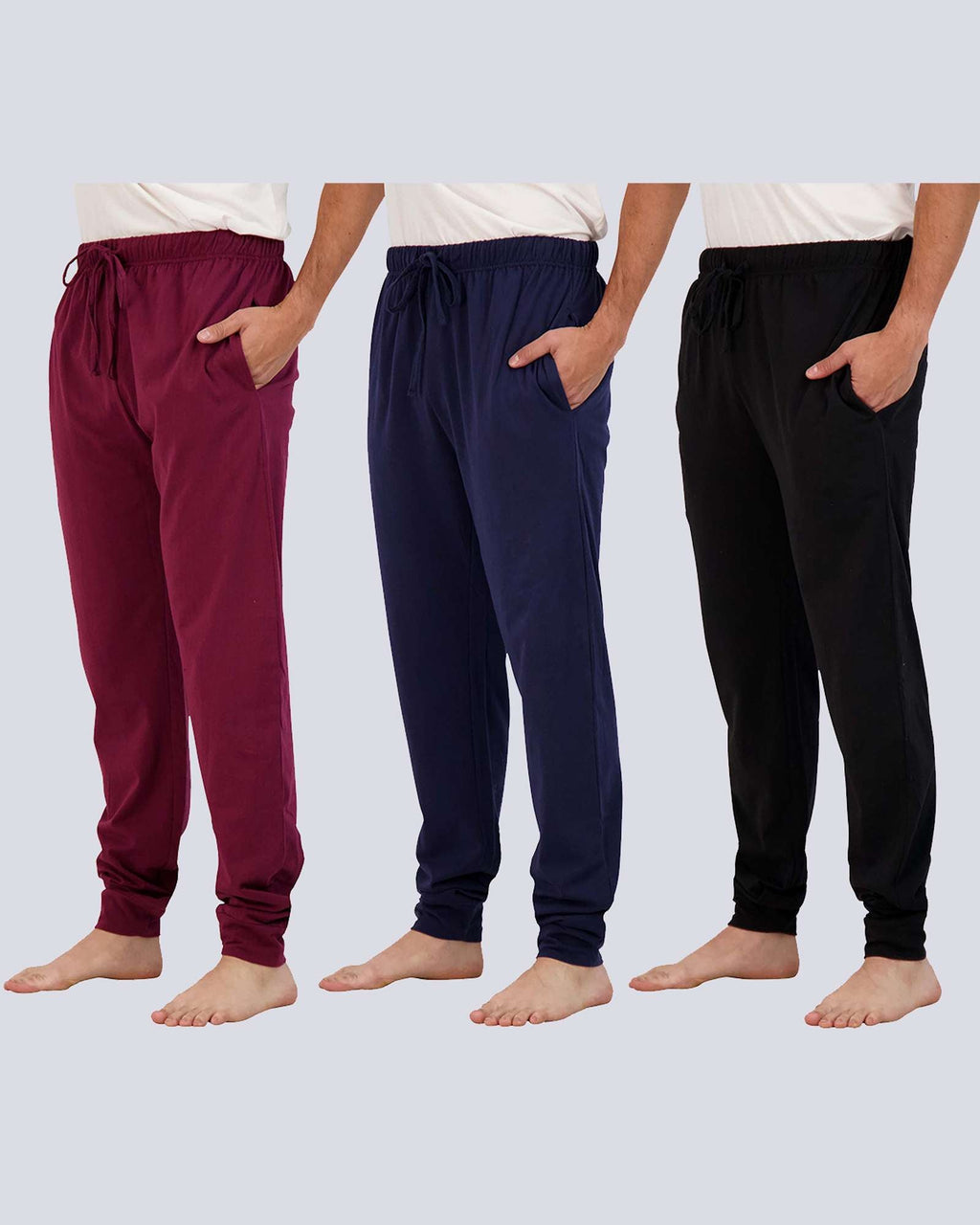 3 Pack: Mens Cotton Sleep Lounge Joggers